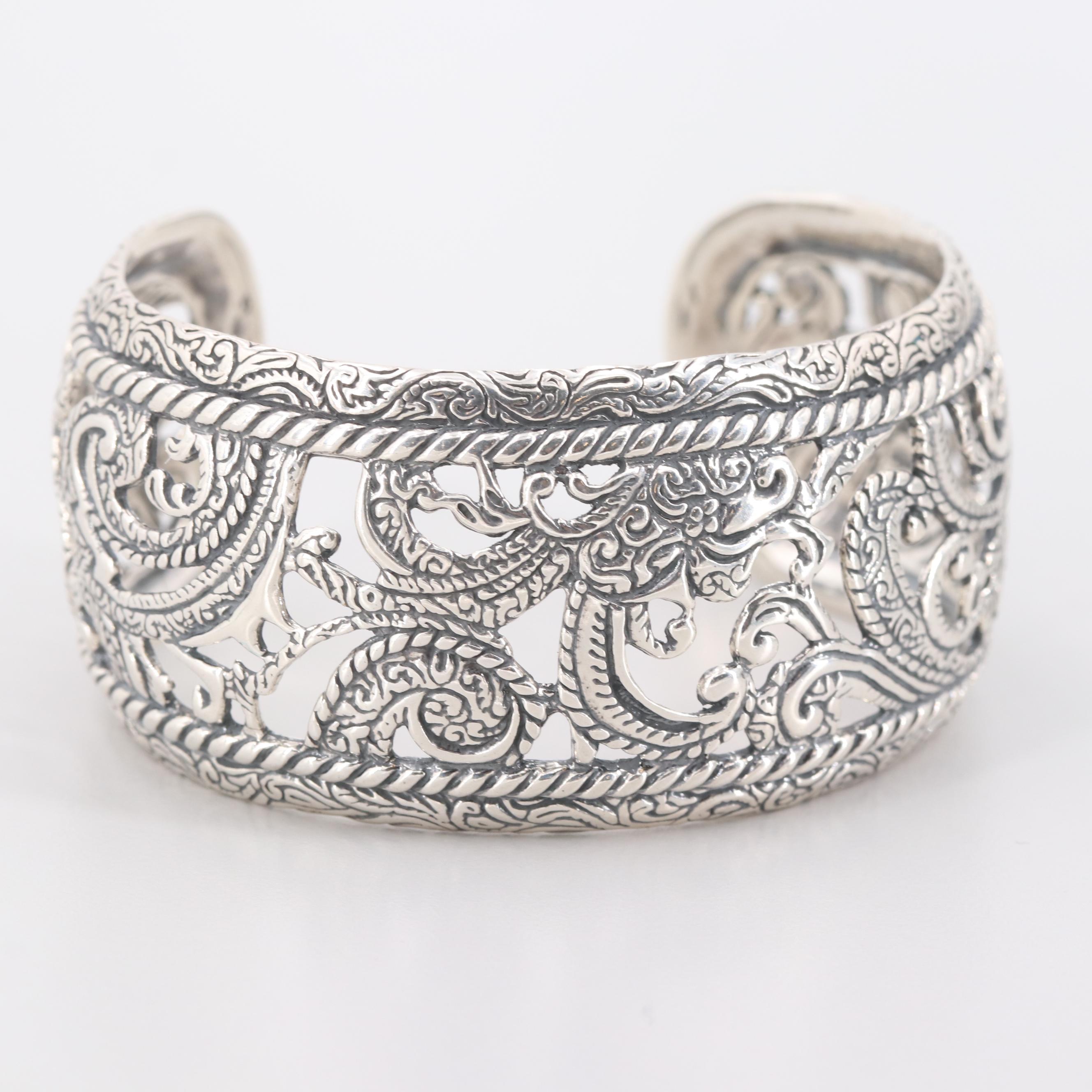 Sterling Silver Openwork Cuff
