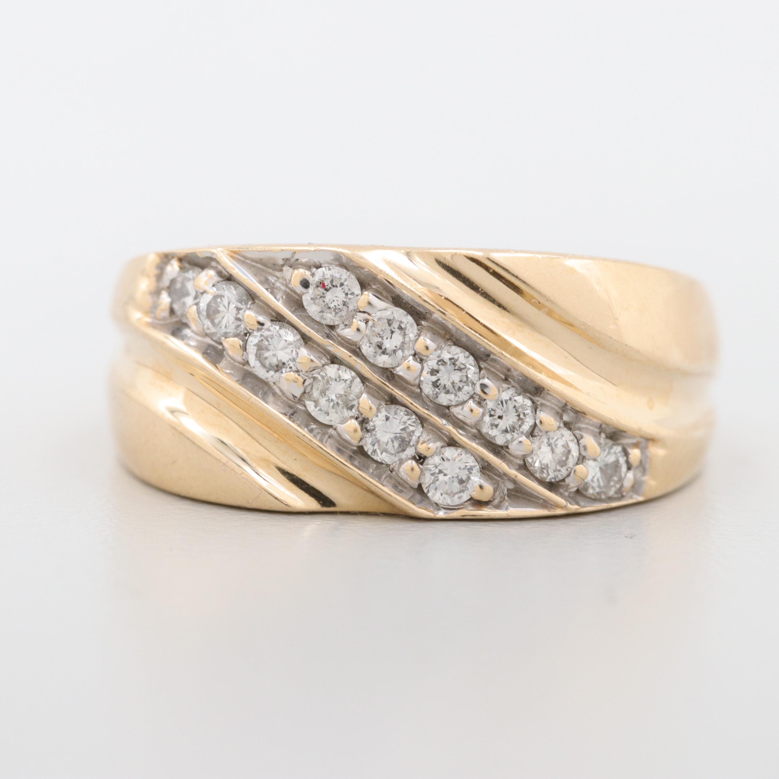 14K Yellow Gold Diamond Ring
