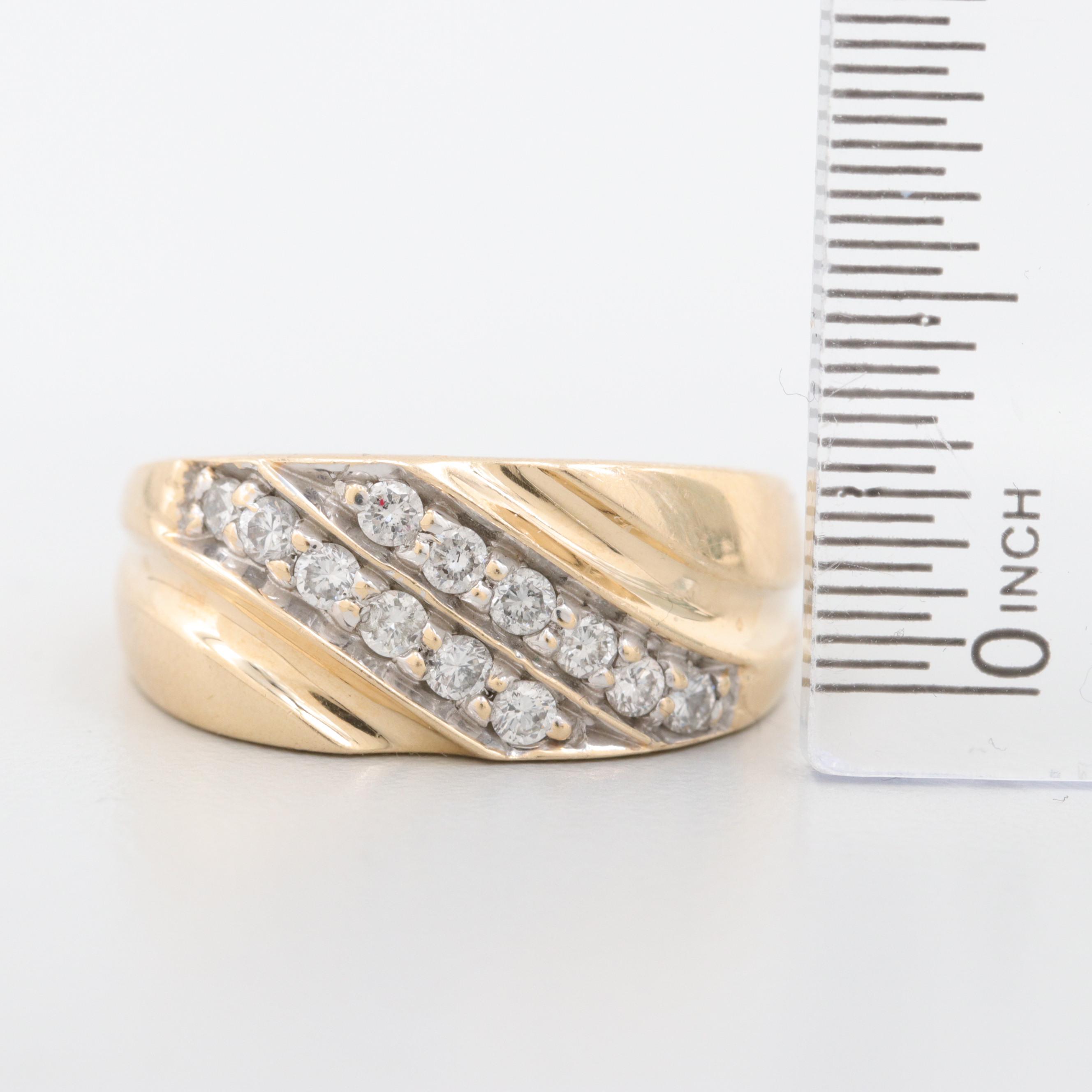 14K Yellow Gold Diamond Ring