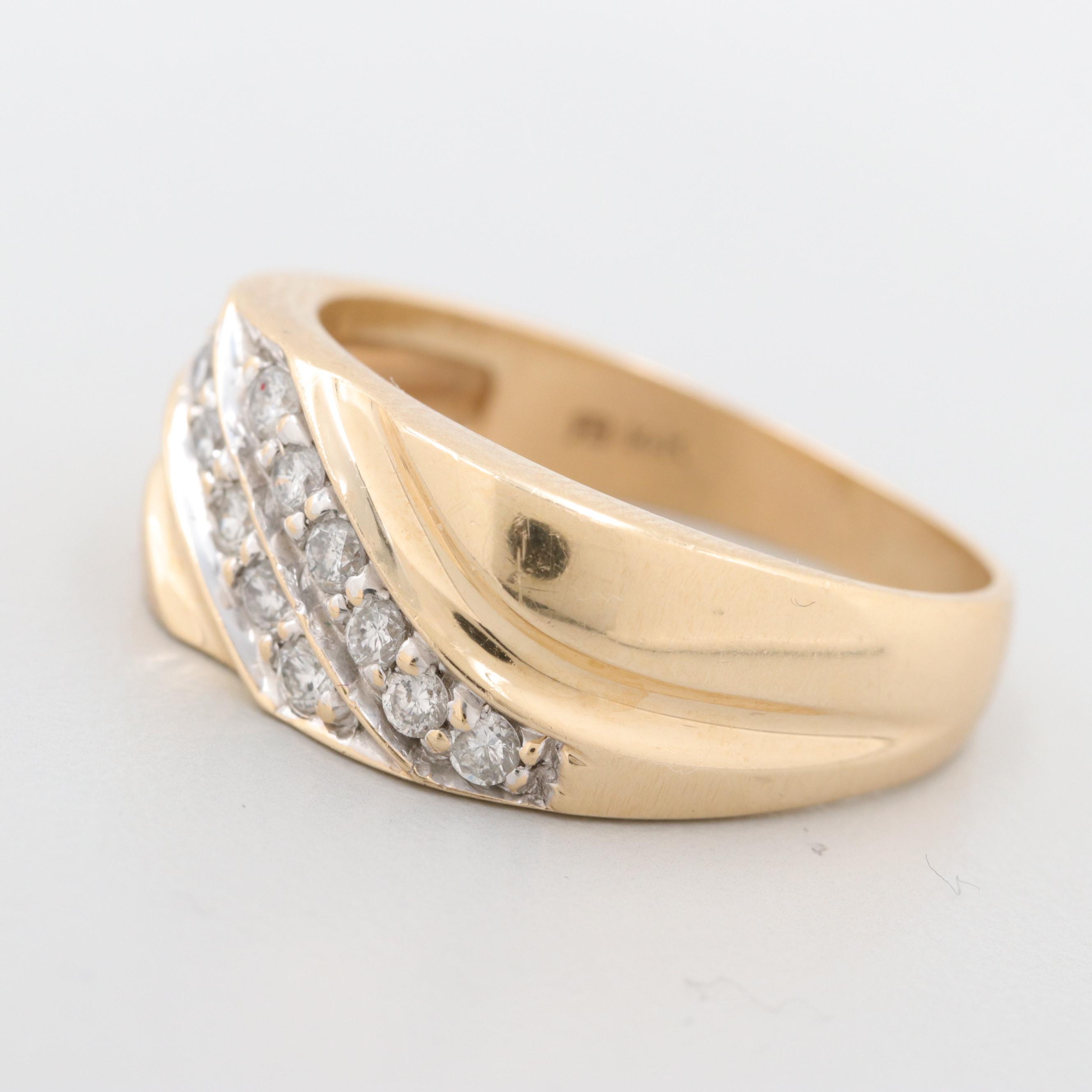 14K Yellow Gold Diamond Ring