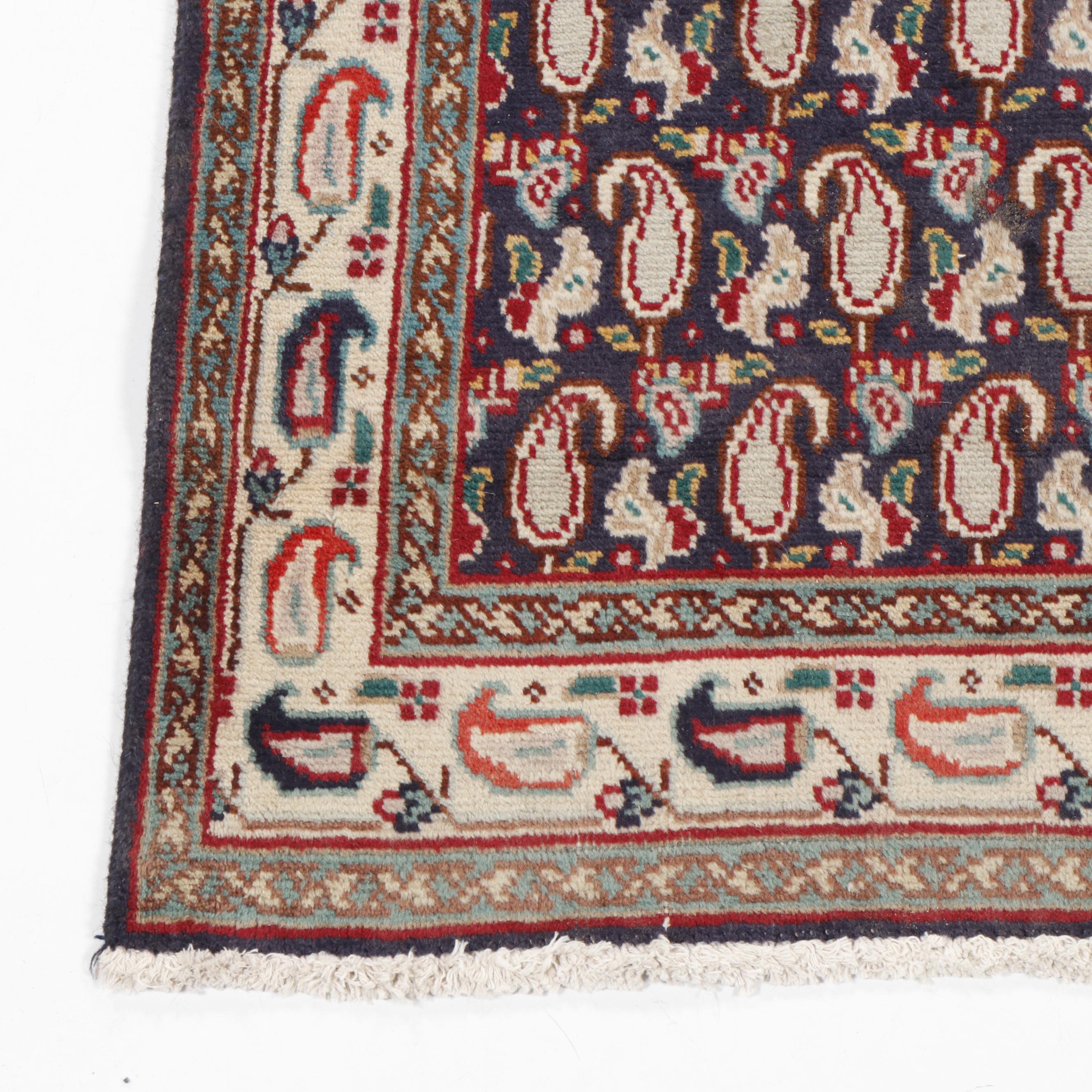 Hand-Knotted Persian Hamadan"Boteh" Wool Rug