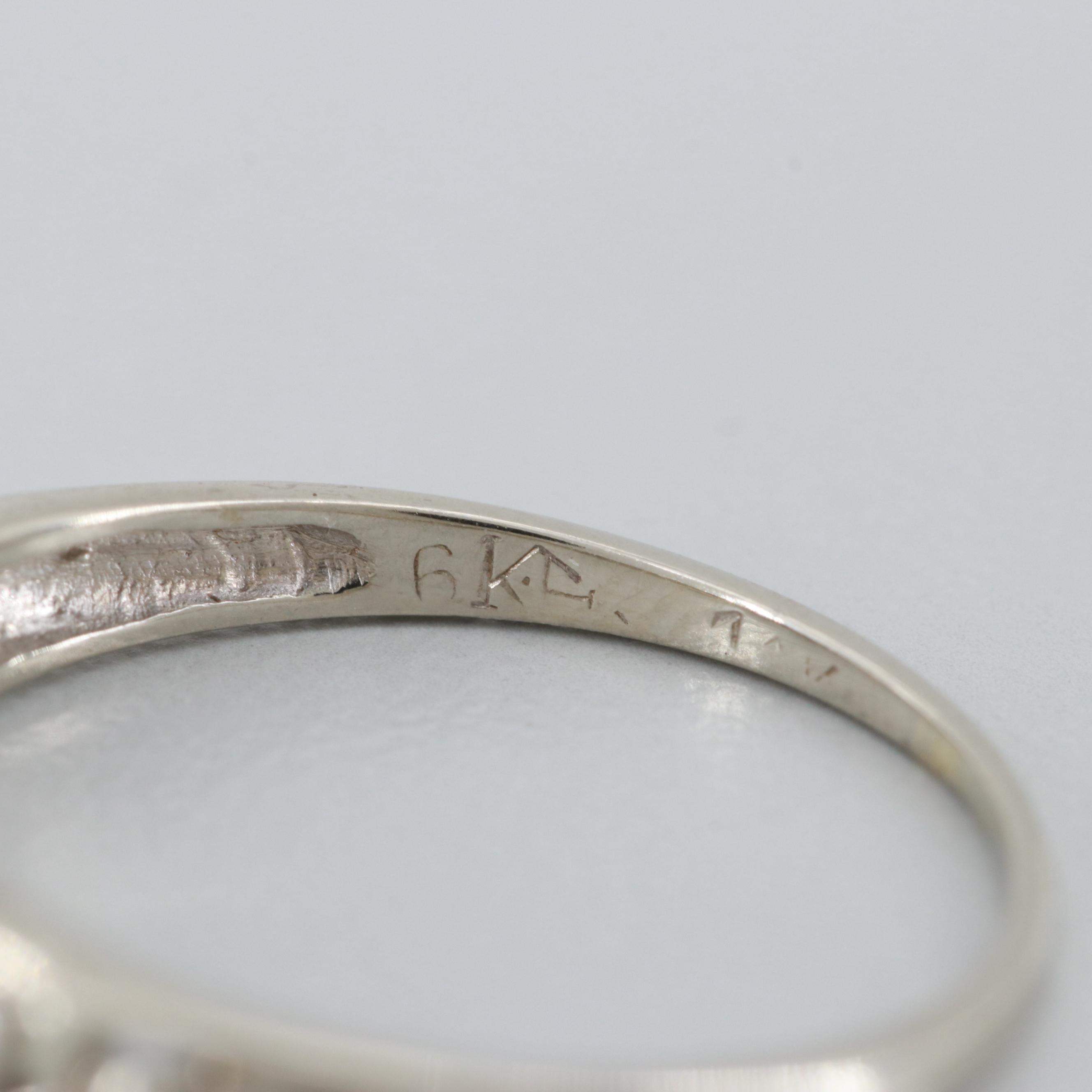 Vintage 14K White Gold Diamond Ring