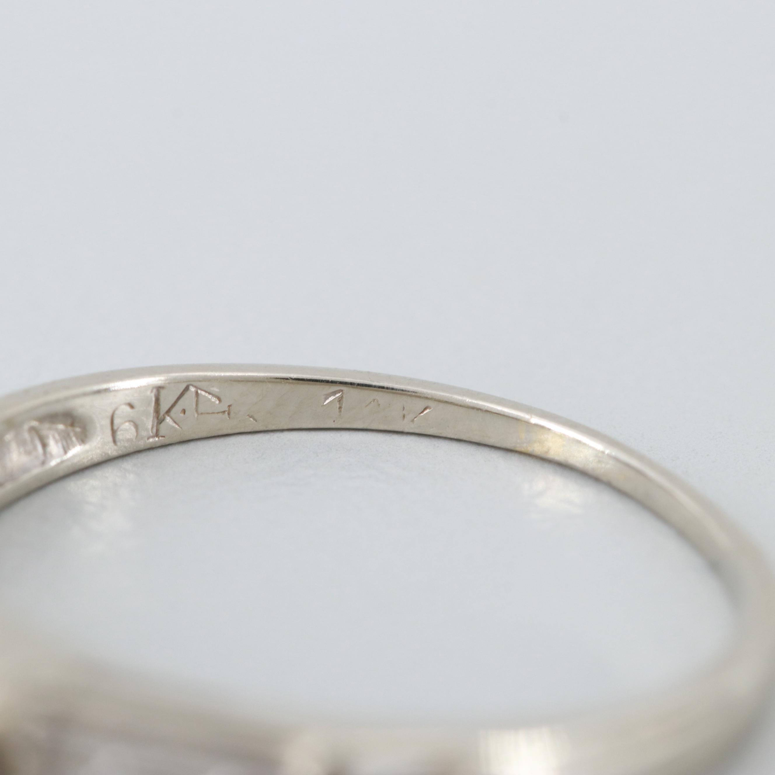 Vintage 14K White Gold Diamond Ring