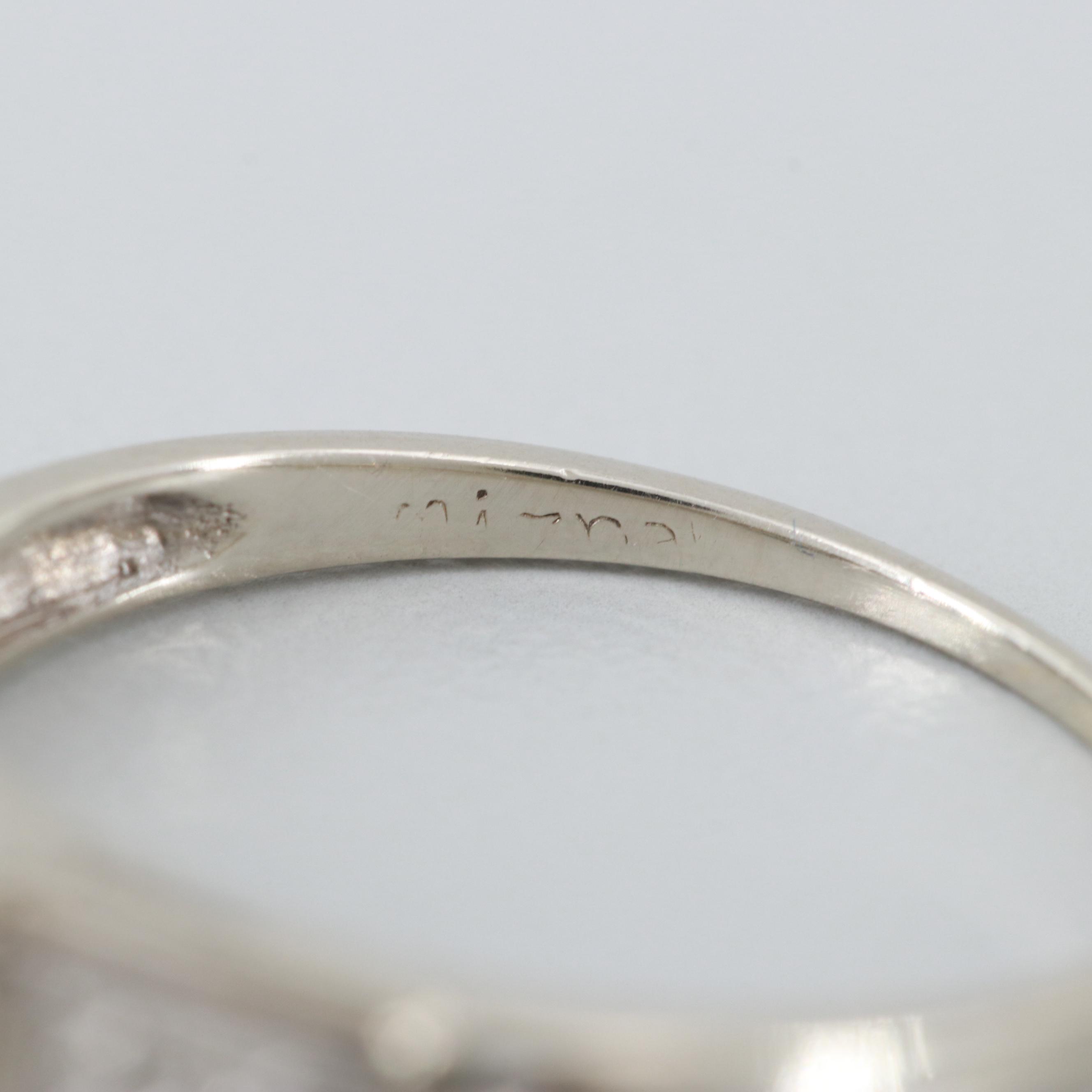 Vintage 14K White Gold Diamond Ring