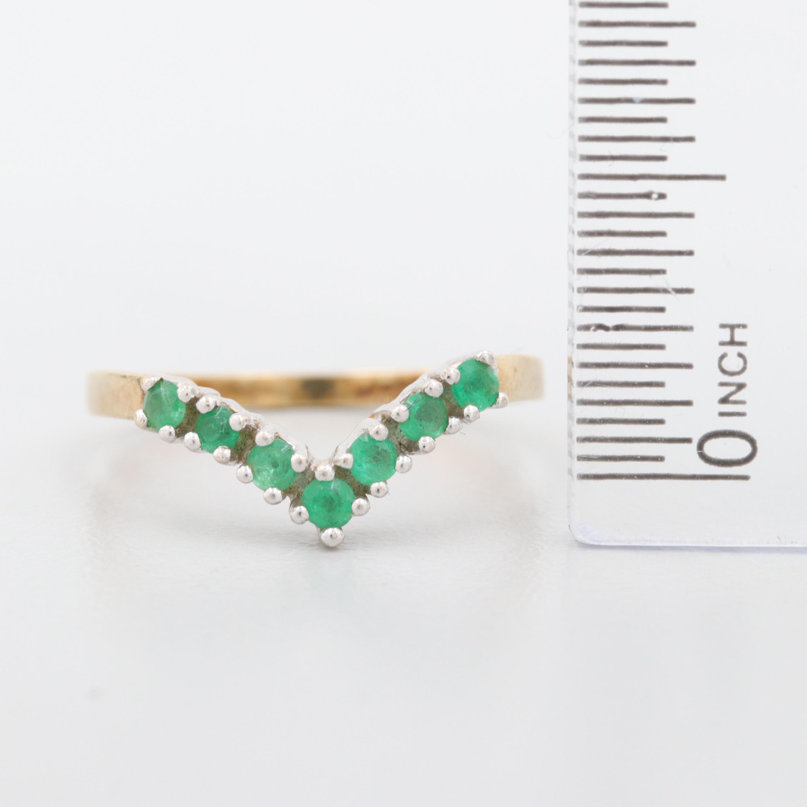 14K Yellow Gold Emerald Ring