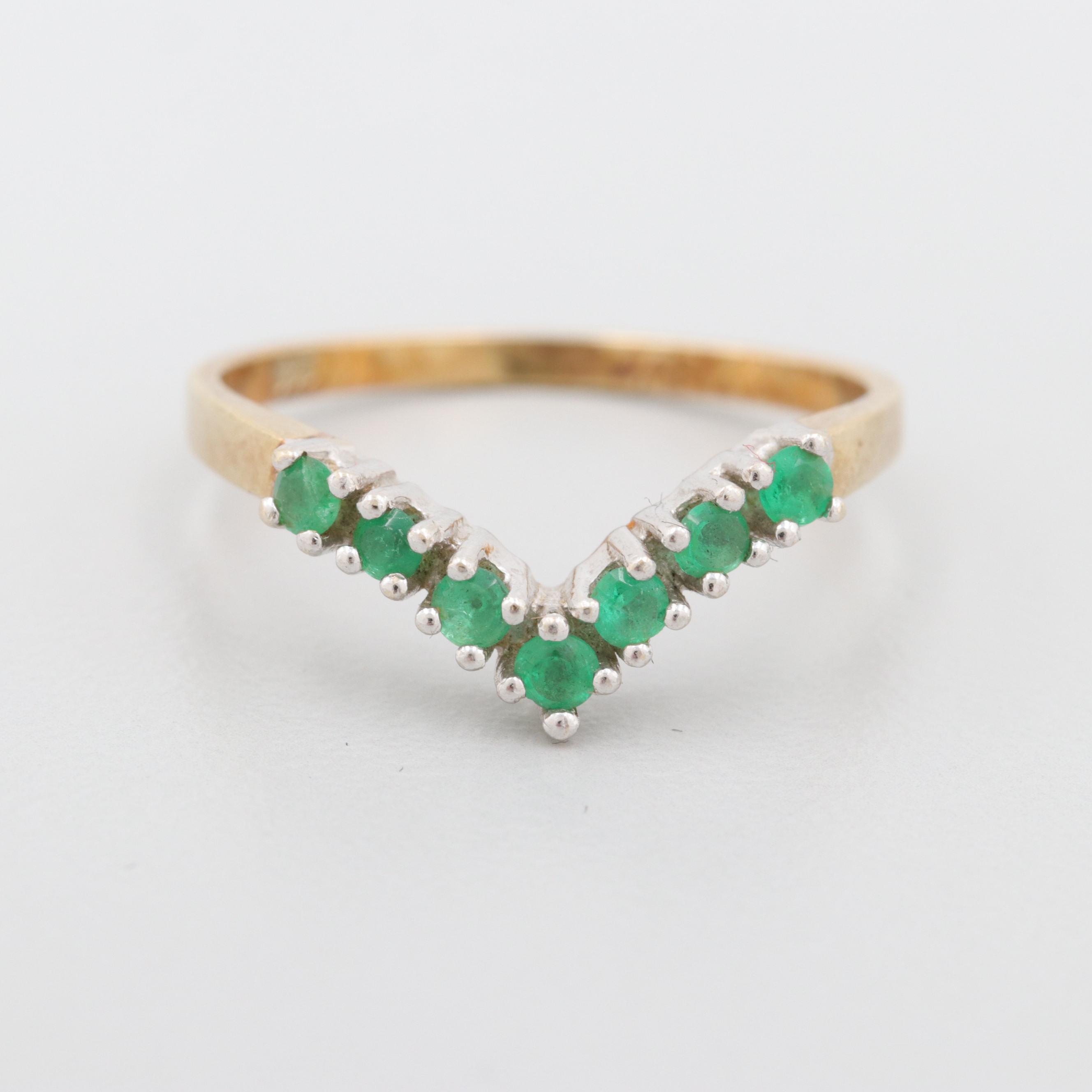 14K Yellow Gold Emerald Ring
