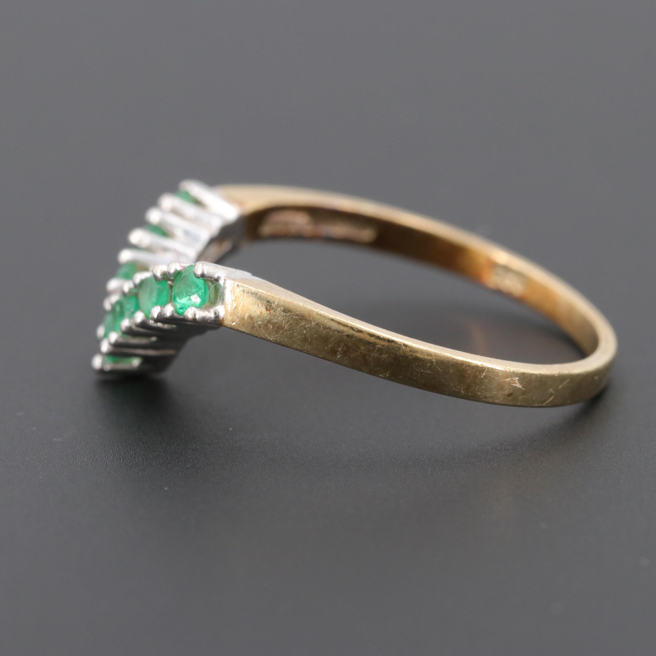 14K Yellow Gold Emerald Ring