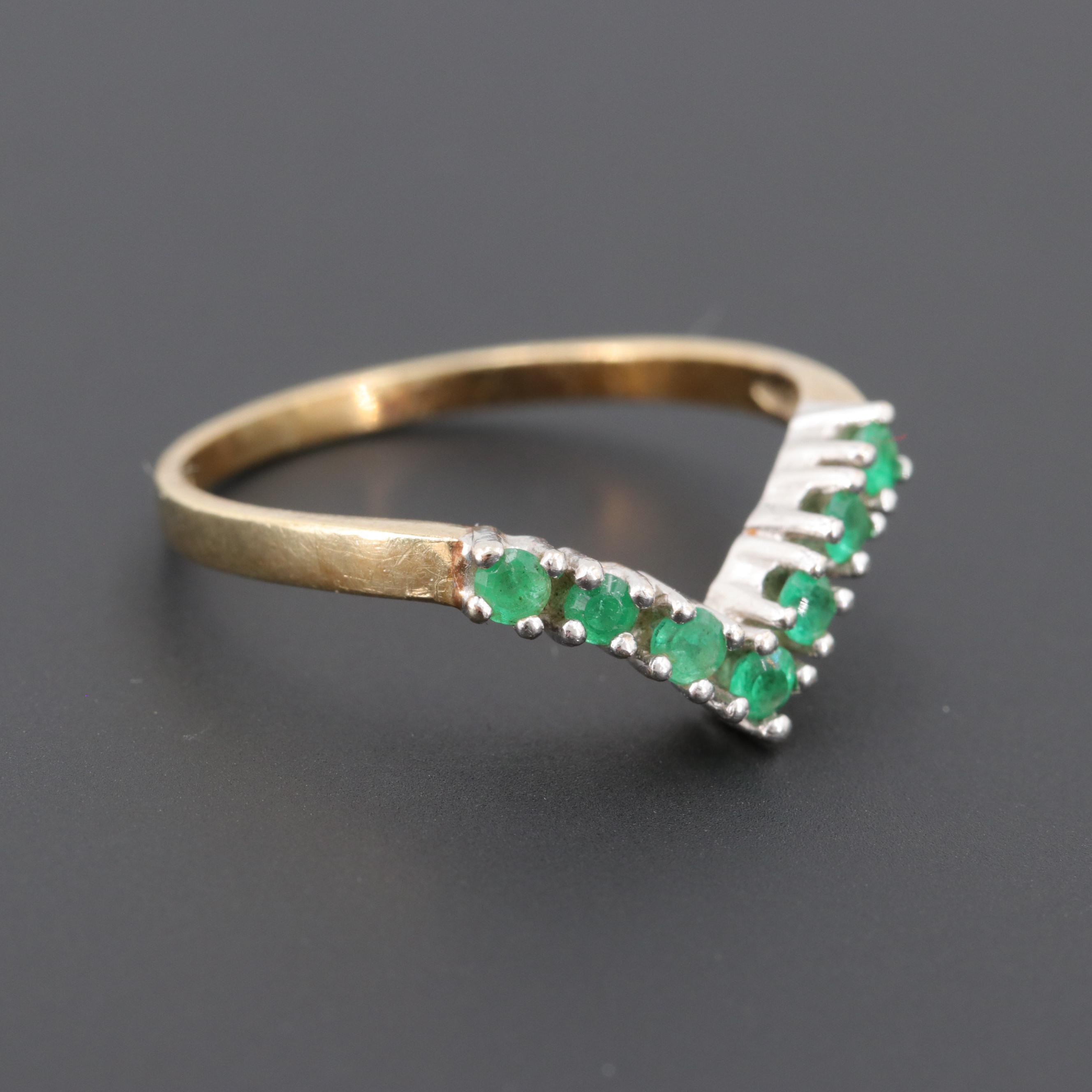 14K Yellow Gold Emerald Ring