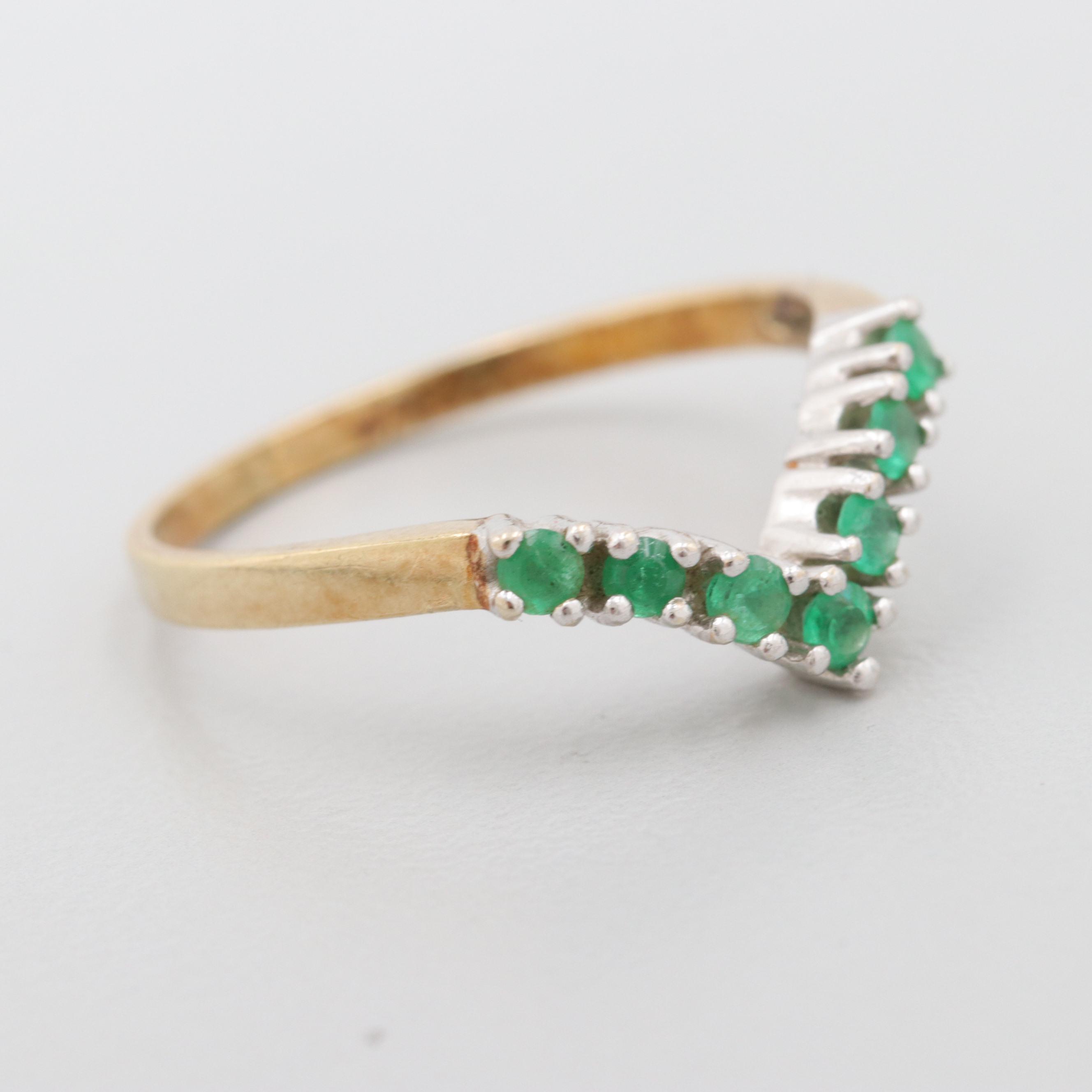 14K Yellow Gold Emerald Ring