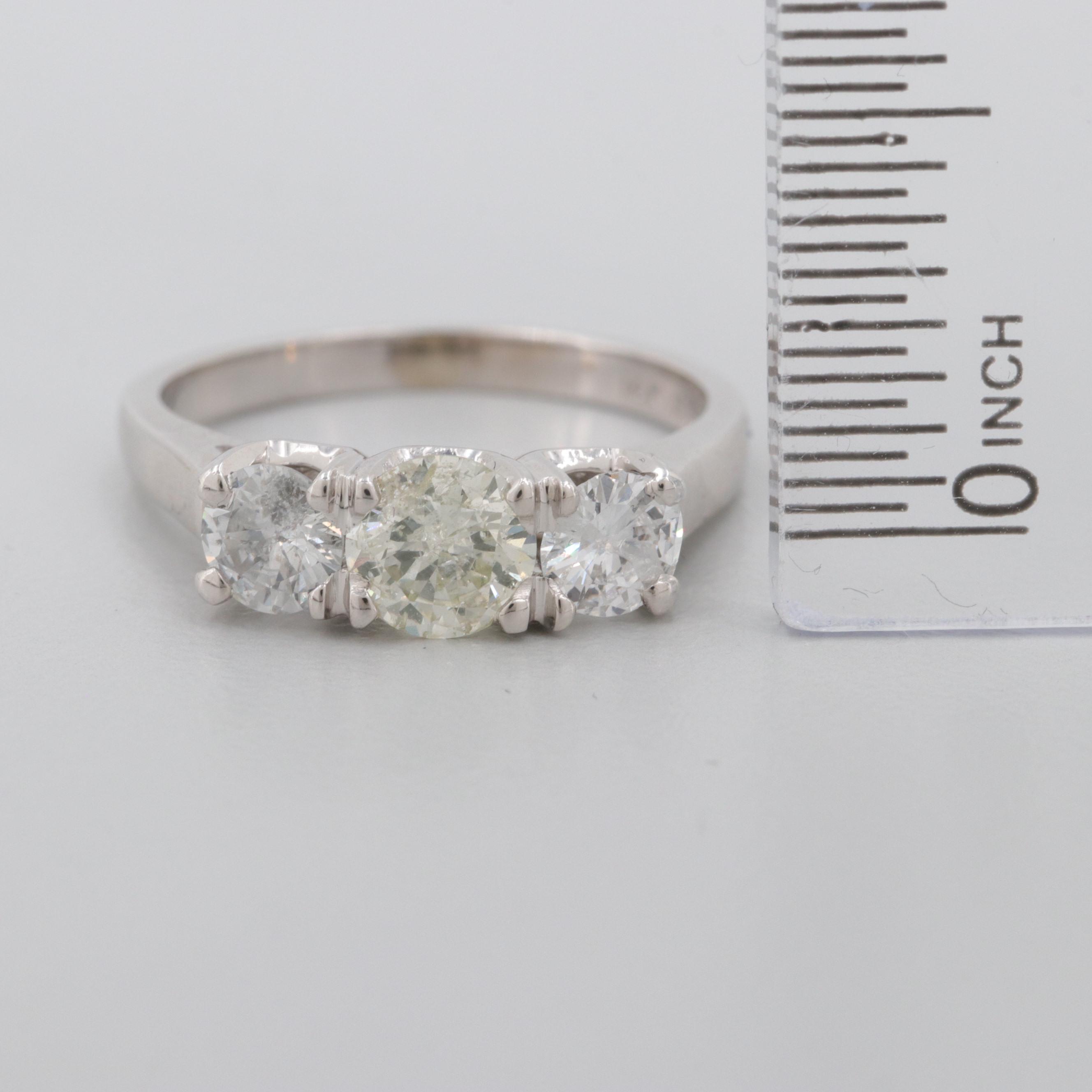 14K White Gold 1.29 CTW Diamond Ring
