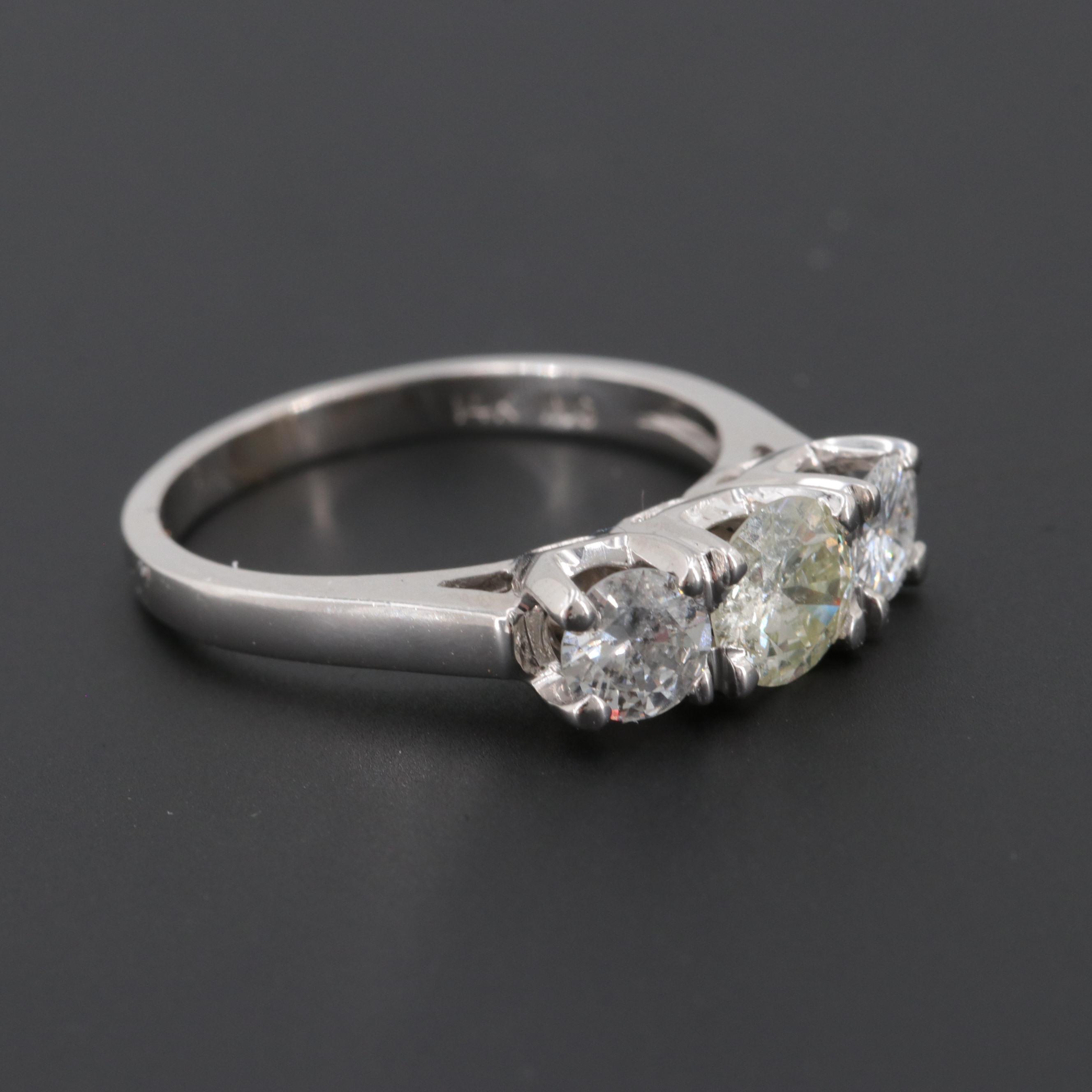 14K White Gold 1.29 CTW Diamond Ring