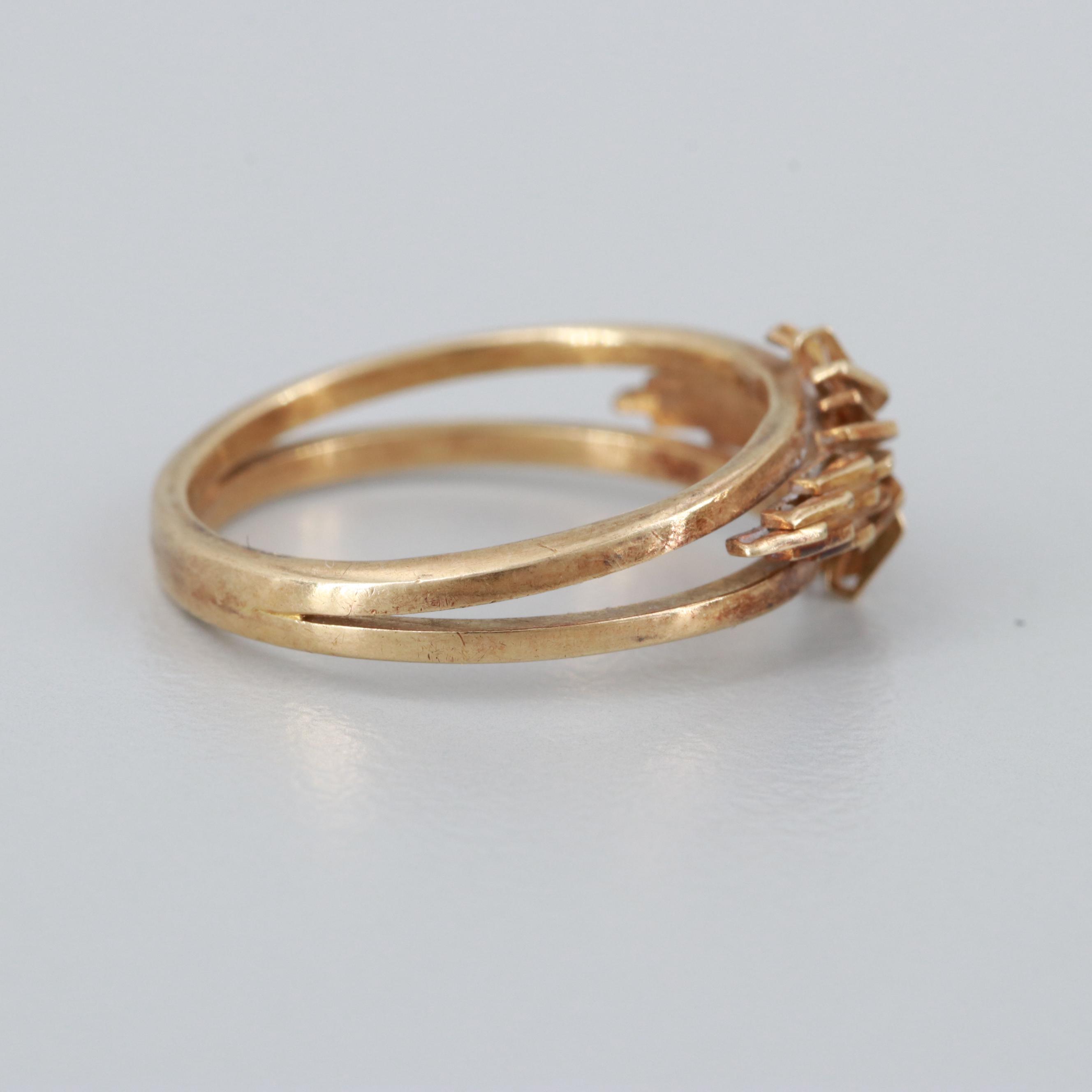 18K Yellow Gold Starburst Motif Ring