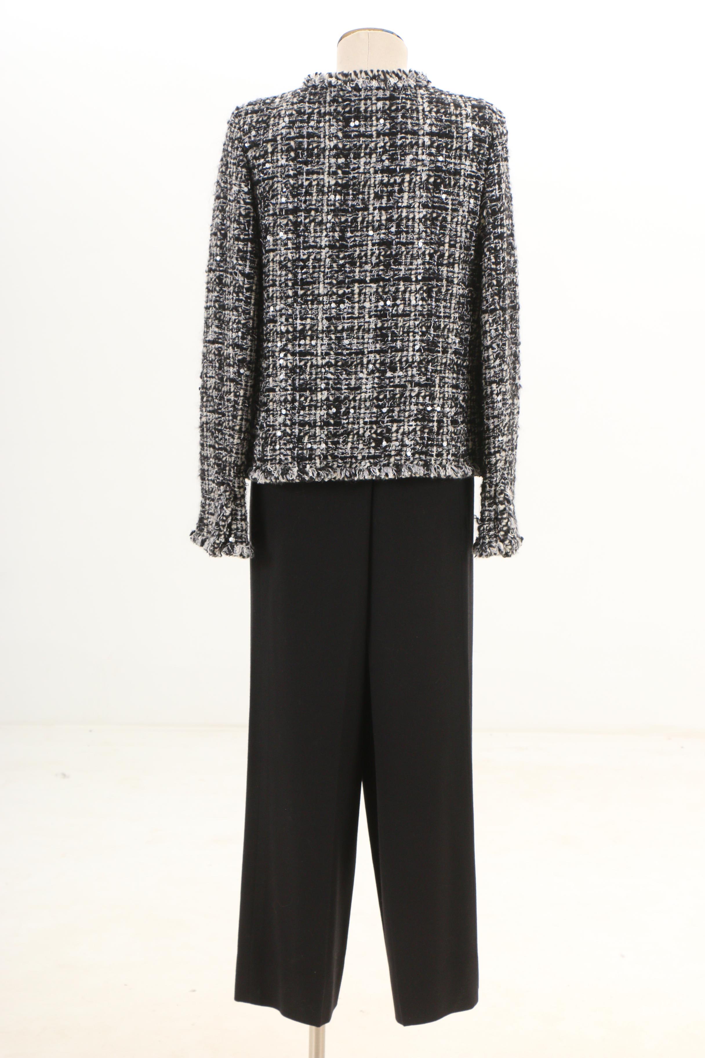 Chanel Fall/Winter 2003 Collection Sequin Accent Jacket and Wool Trousers