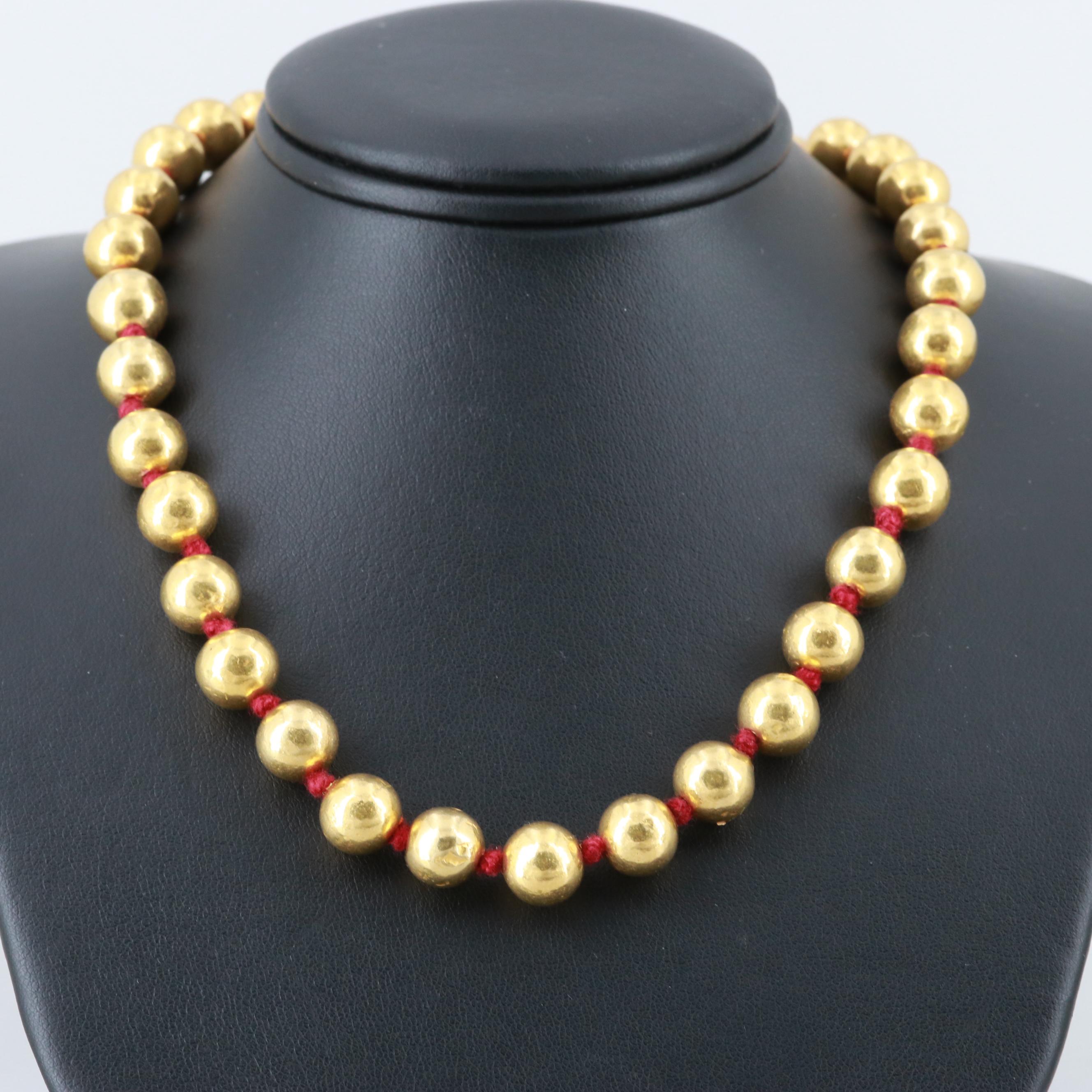 Resin Gold Foiled Beaded Necklace