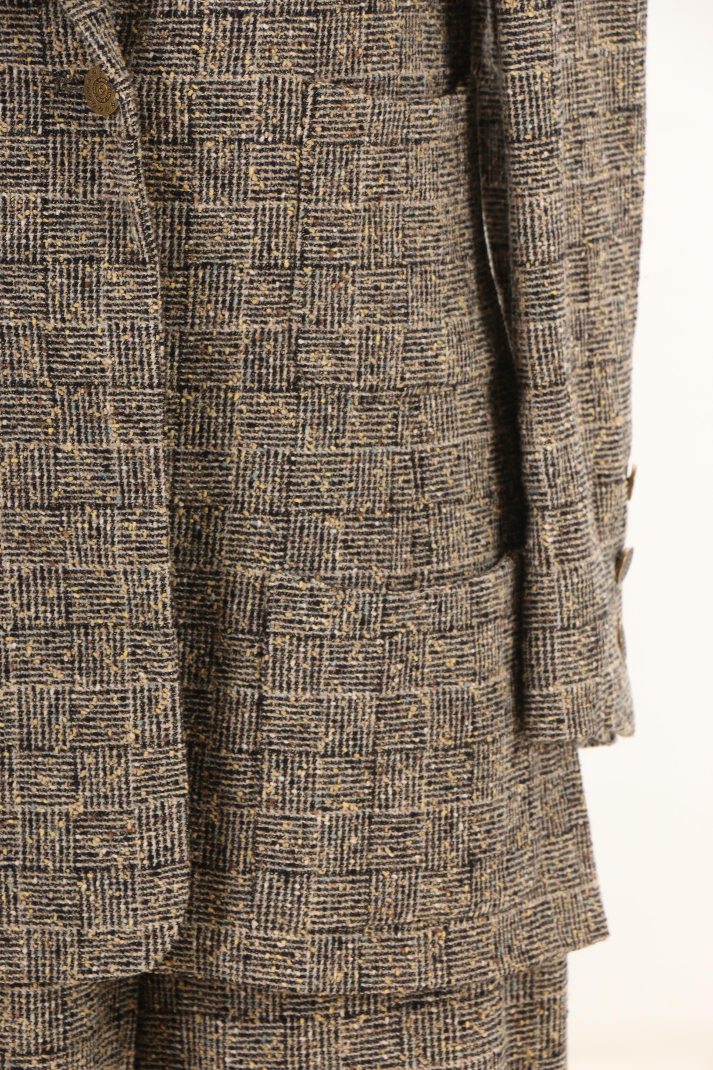 Chanel Boutique Fall/Winter 1997 Black and Tan Tweed Pantsuit