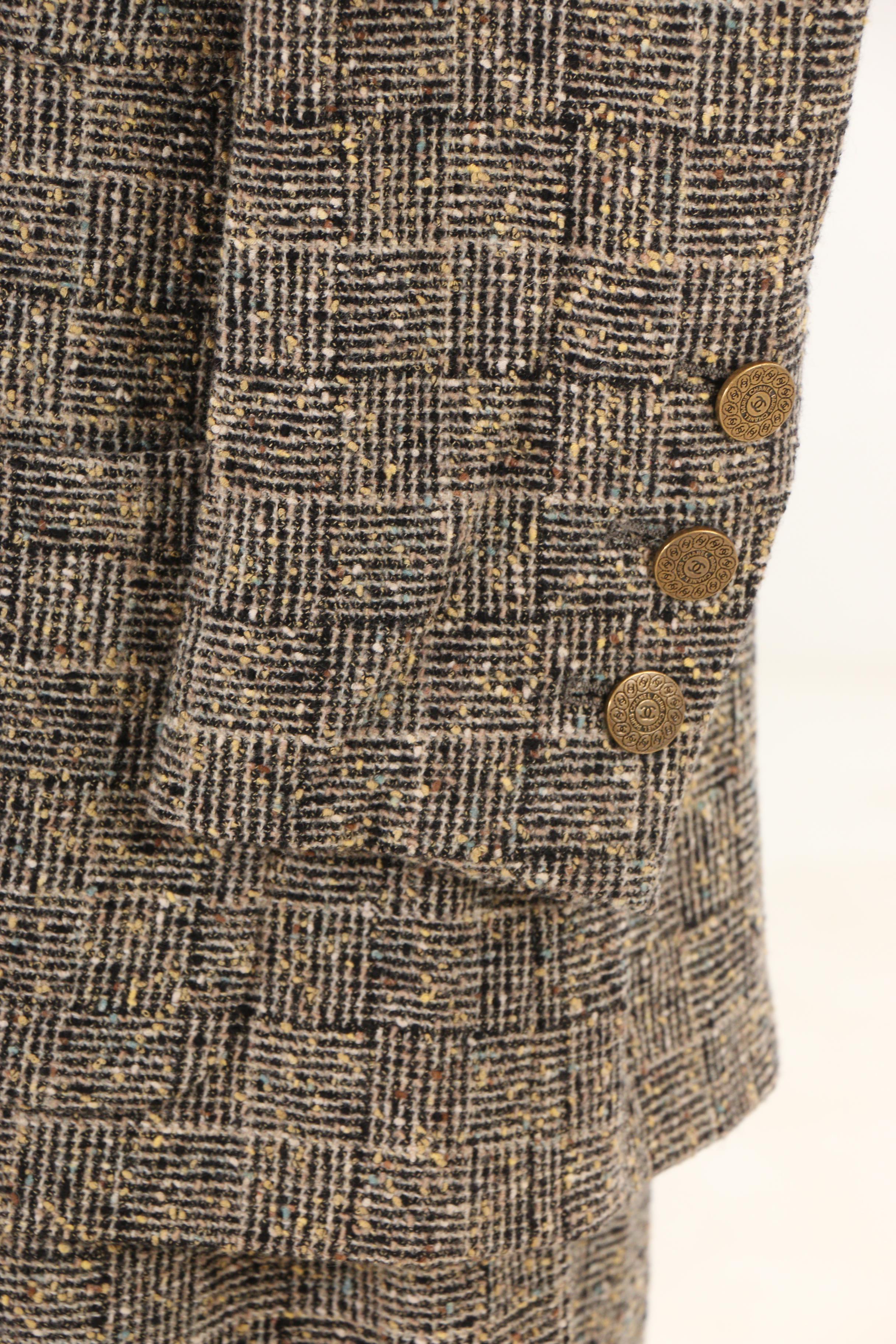 Chanel Boutique Fall/Winter 1997 Black and Tan Tweed Pantsuit