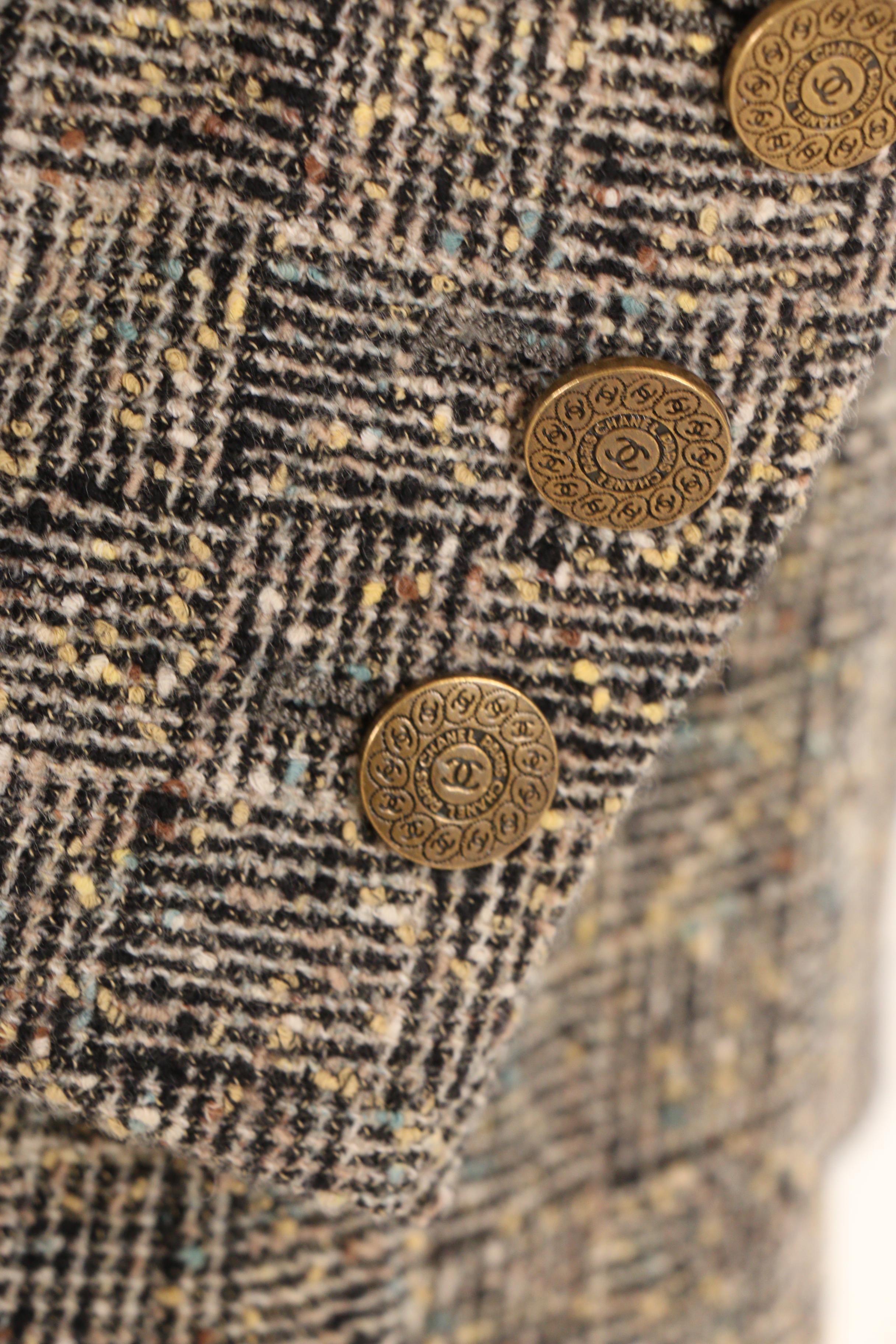 Chanel Boutique Fall/Winter 1997 Black and Tan Tweed Pantsuit