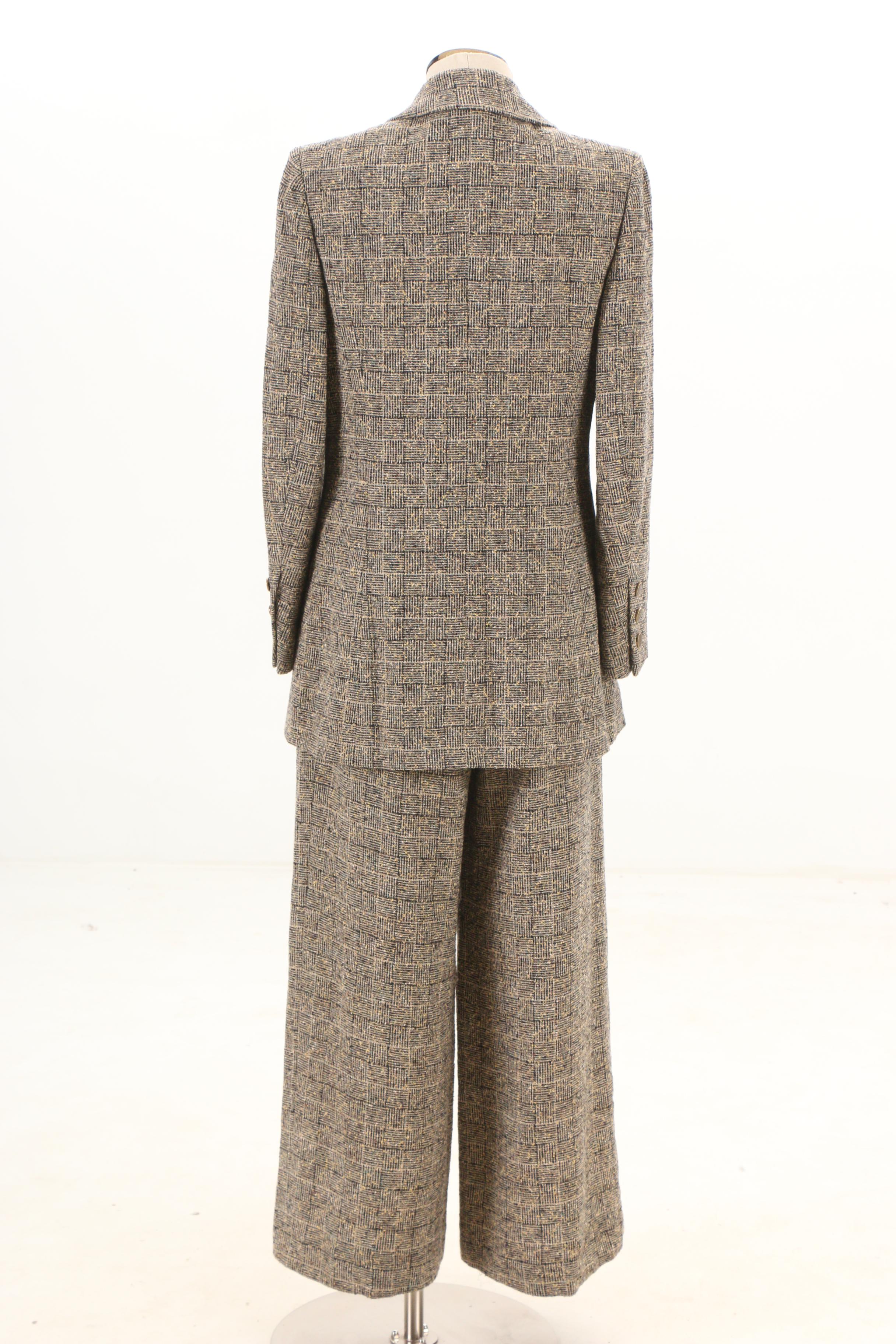 Chanel Boutique Fall/Winter 1997 Black and Tan Tweed Pantsuit