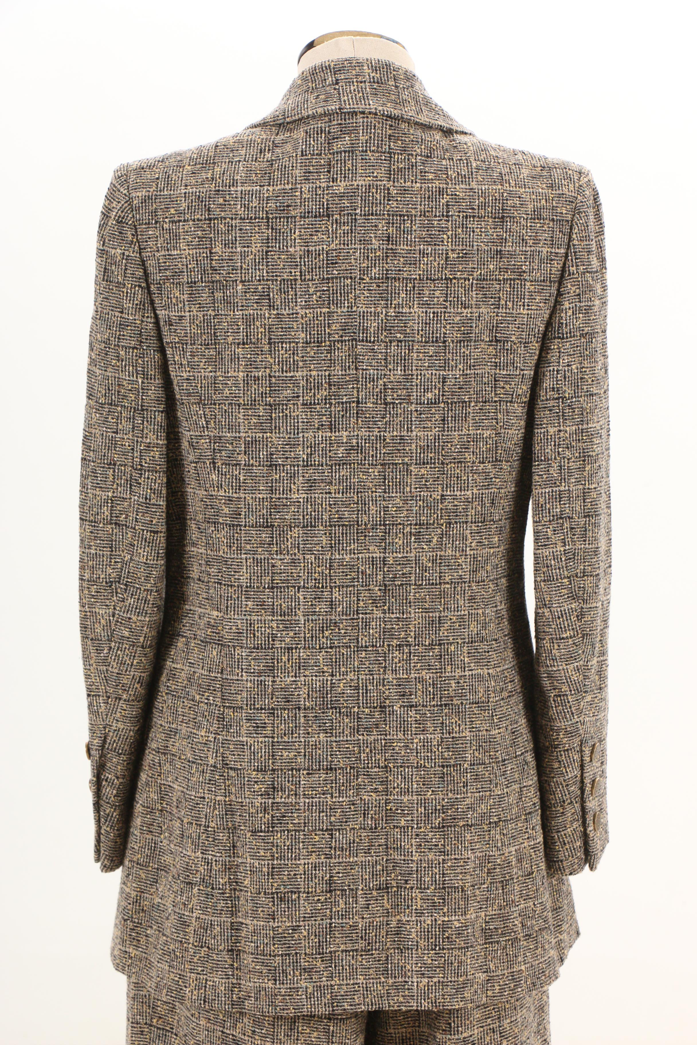 Chanel Boutique Fall/Winter 1997 Black and Tan Tweed Pantsuit