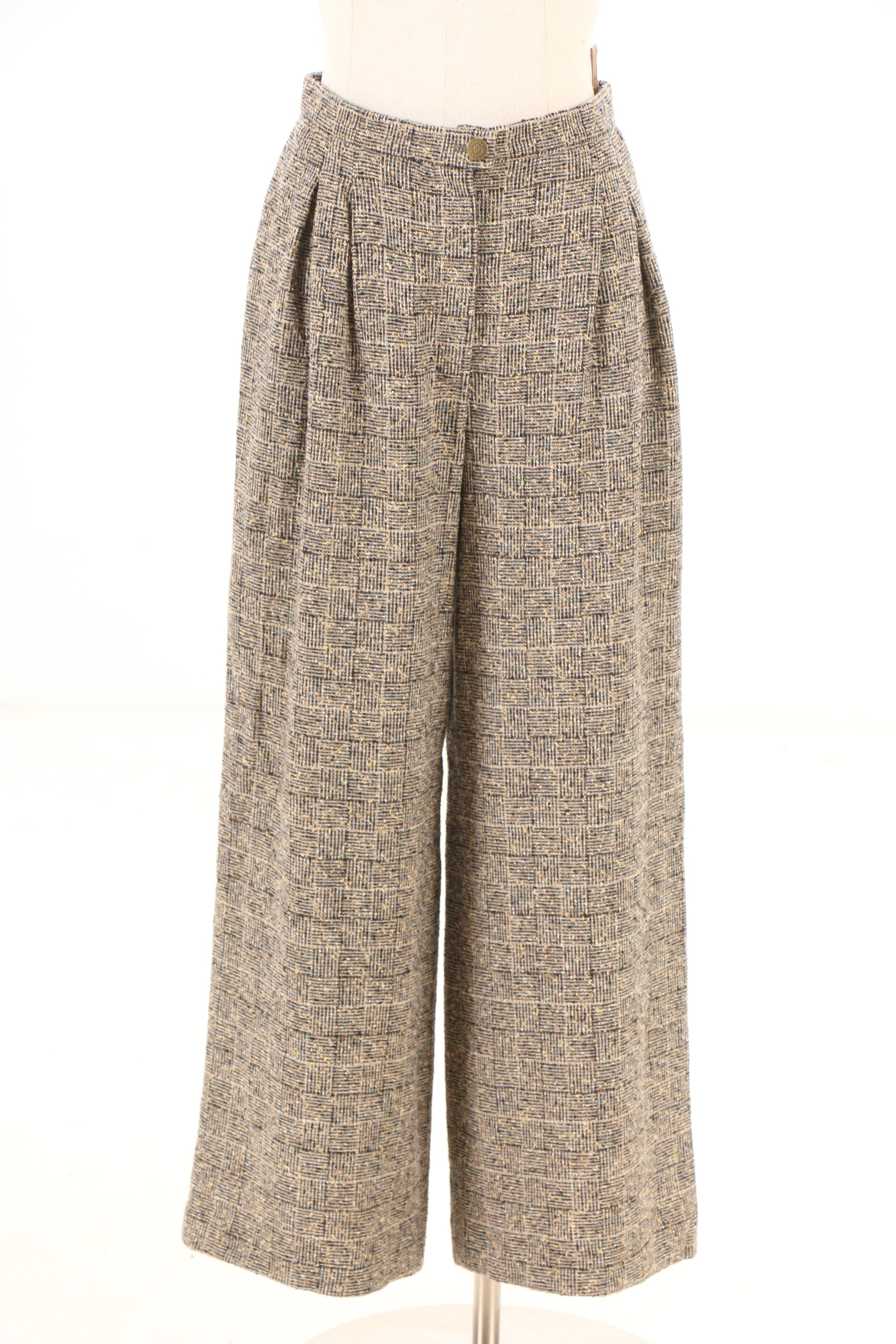 Chanel Boutique Fall/Winter 1997 Black and Tan Tweed Pantsuit