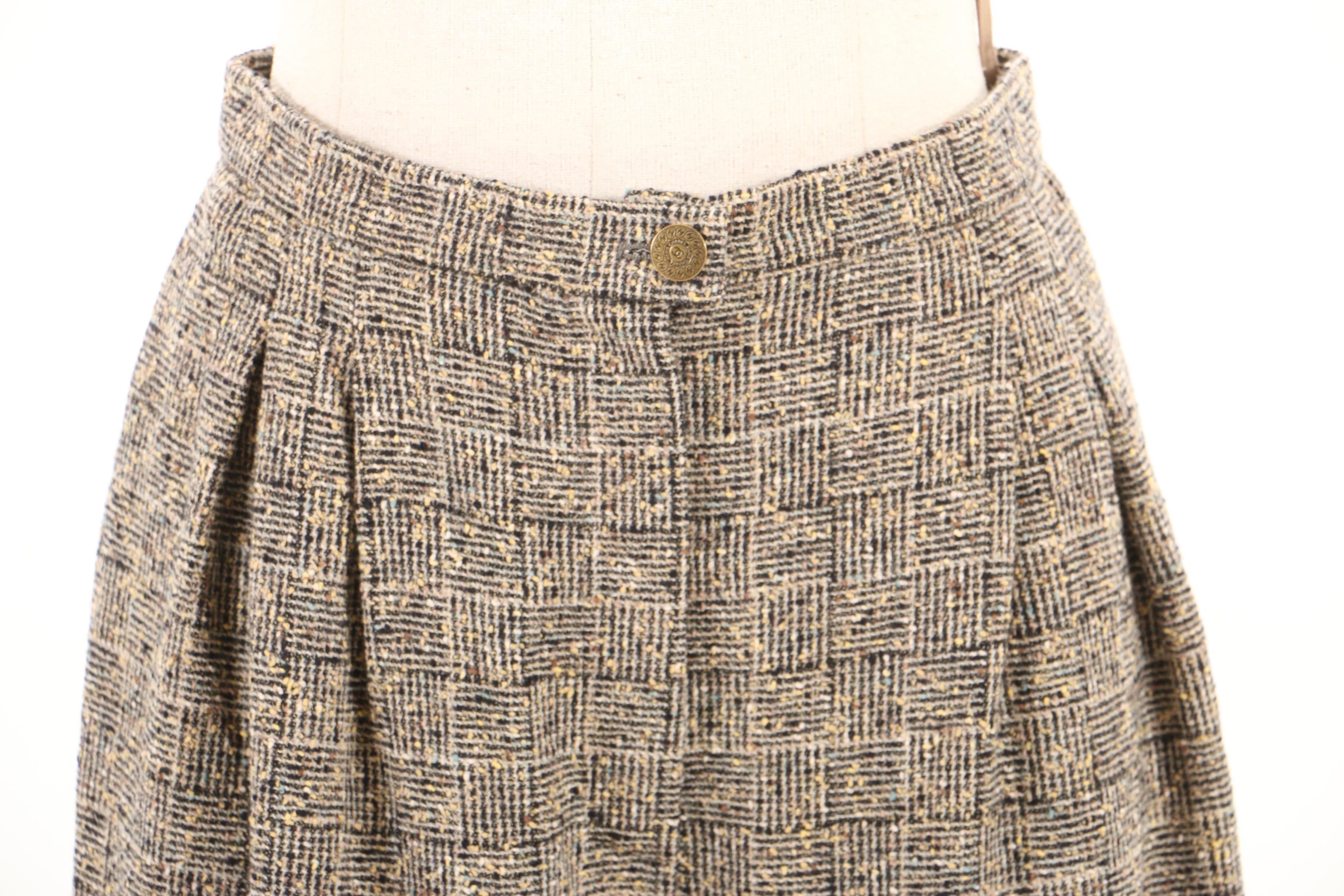 Chanel Boutique Fall/Winter 1997 Black and Tan Tweed Pantsuit