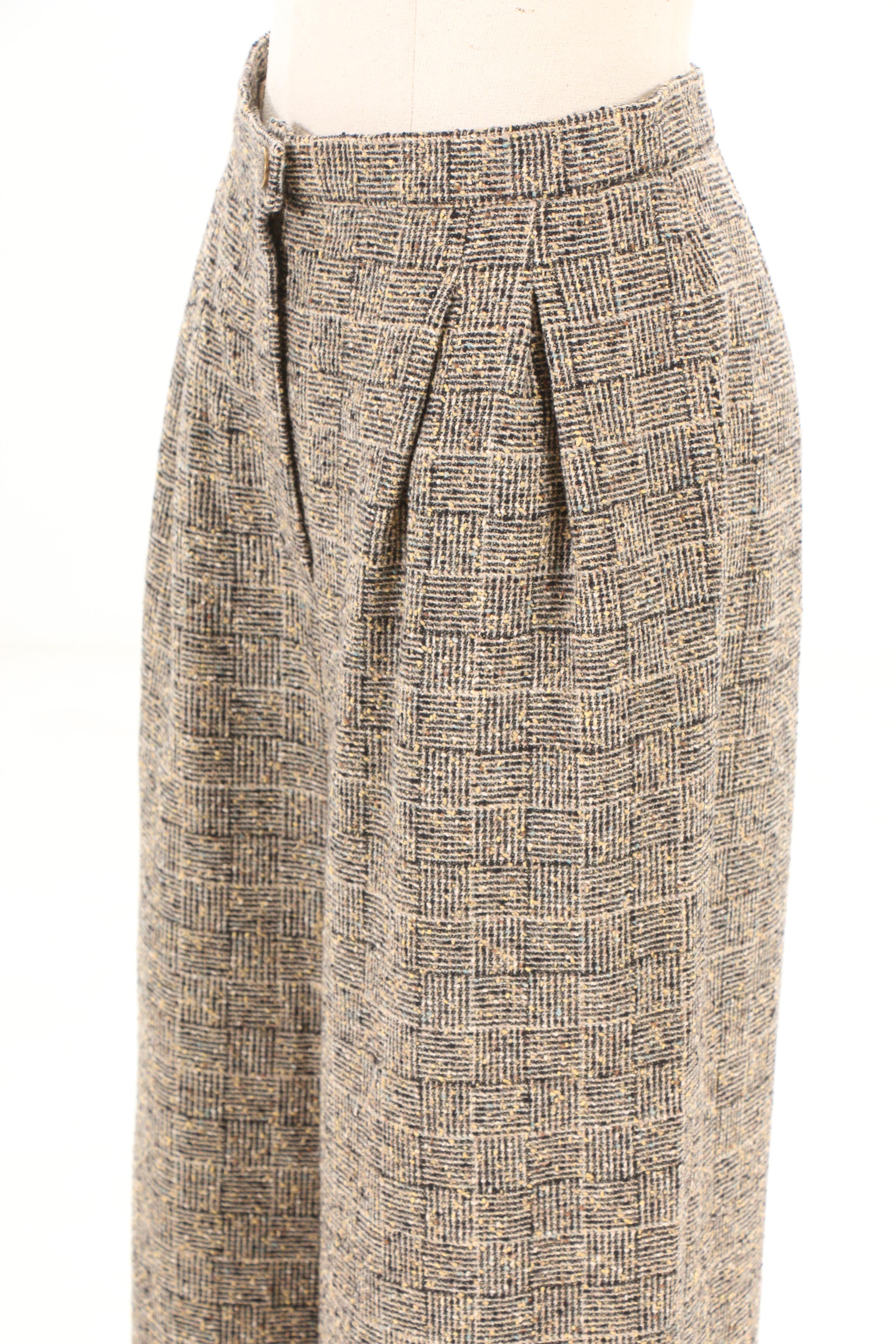 Chanel Boutique Fall/Winter 1997 Black and Tan Tweed Pantsuit