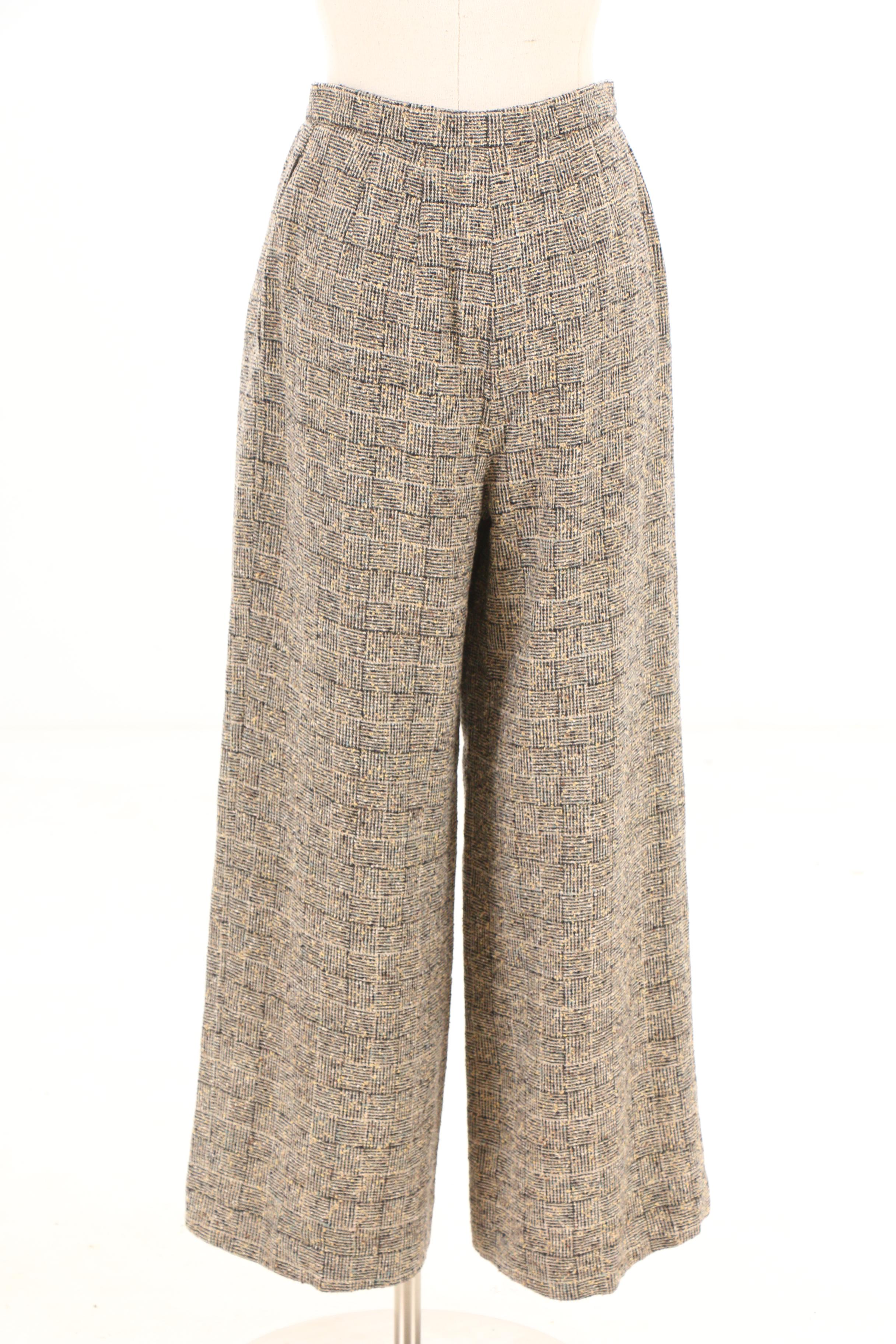 Chanel Boutique Fall/Winter 1997 Black and Tan Tweed Pantsuit