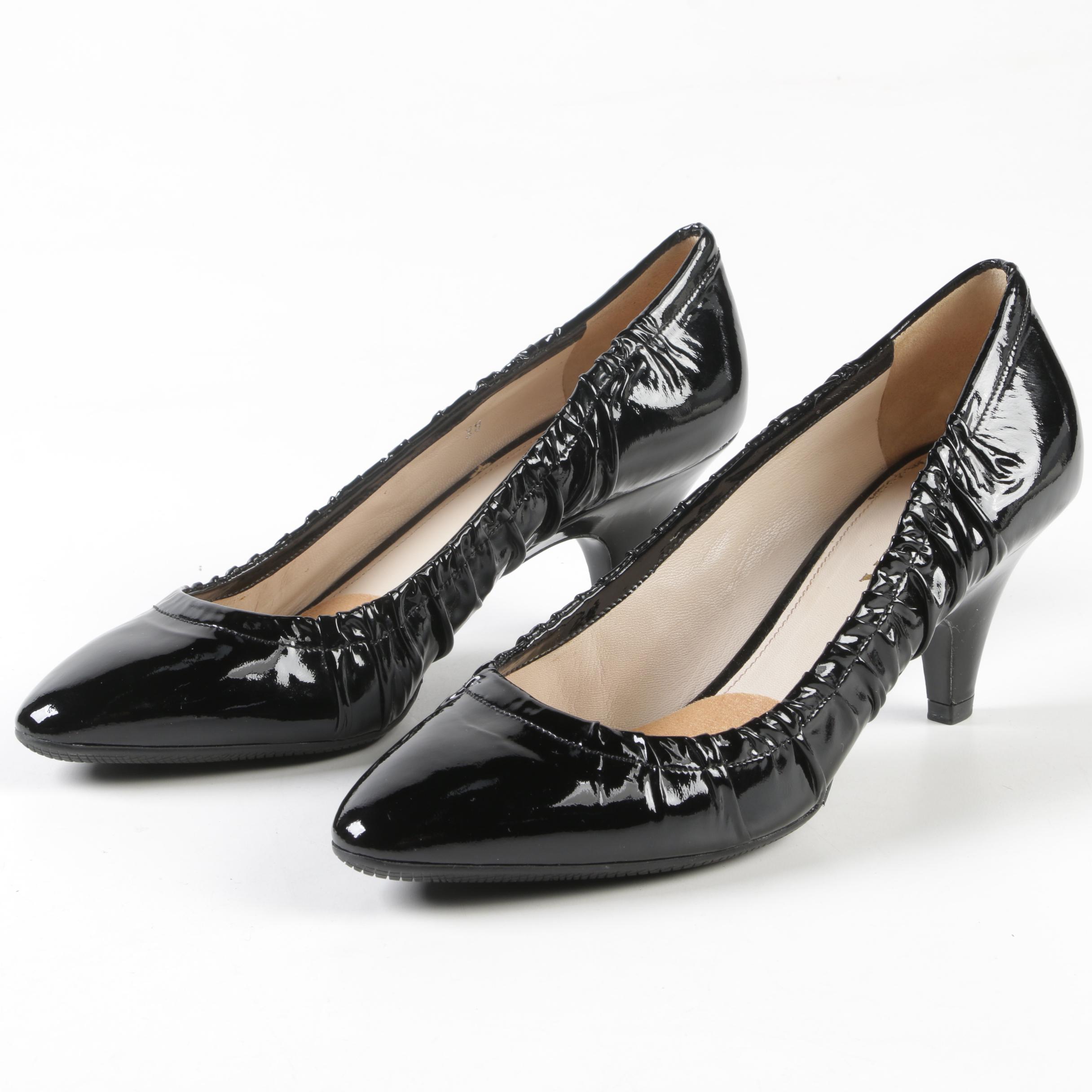 Women's Prada Black Textured Patent Leather Pumps