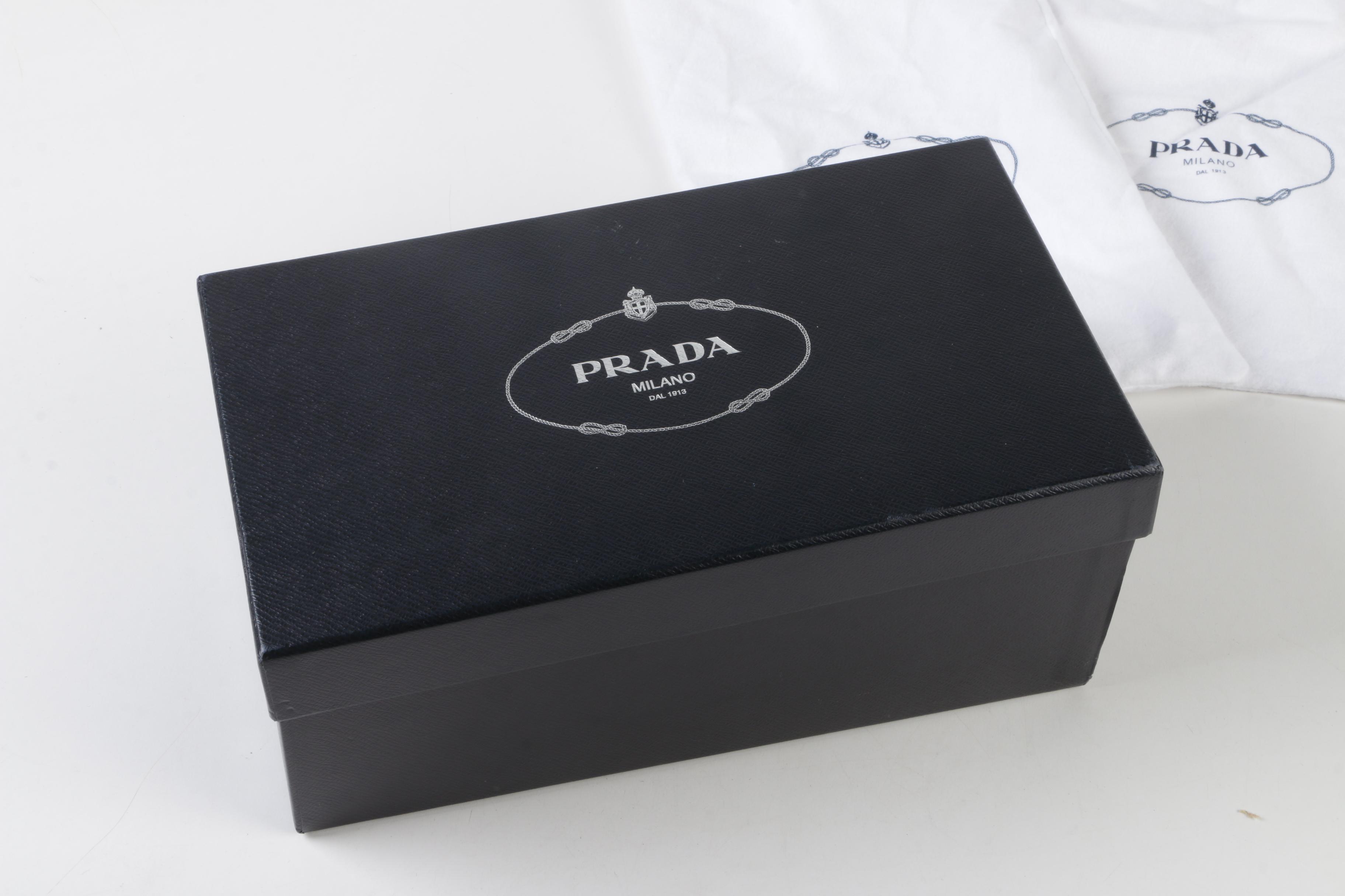 Women's Prada Black Textured Patent Leather Pumps