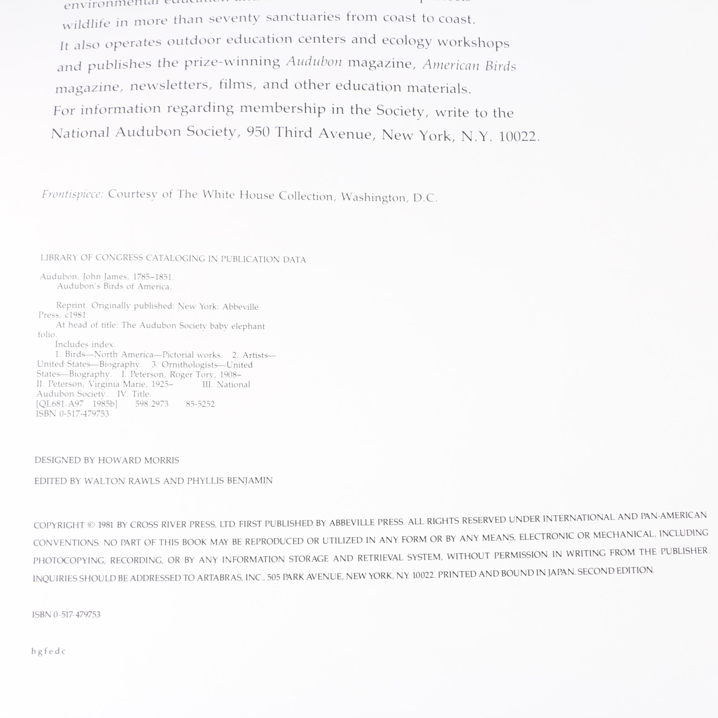 Second Edition "Audubon's Birds of America" Baby Elephant Folio, 1981