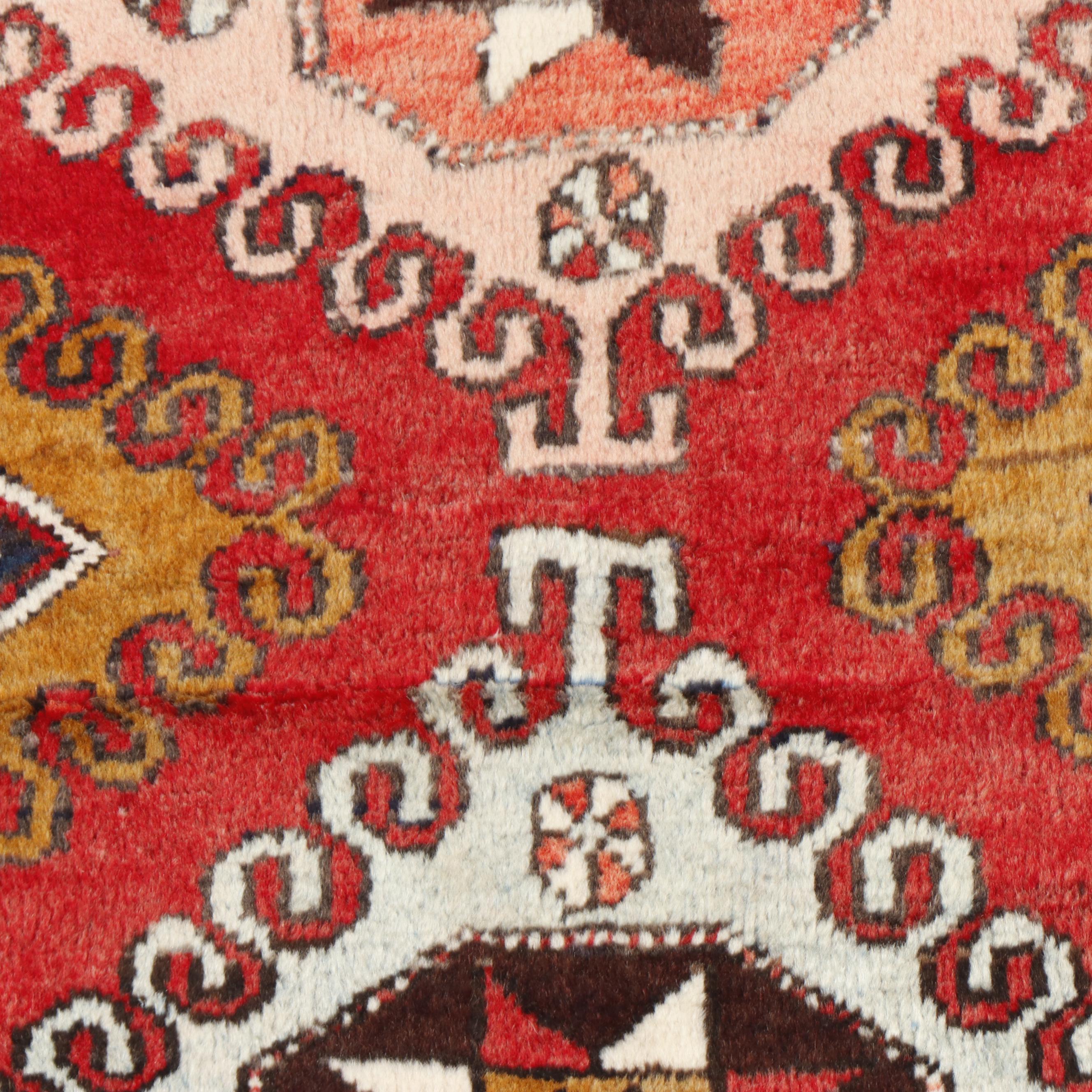 Hand-Knotted Persian Heriz Wool Rug