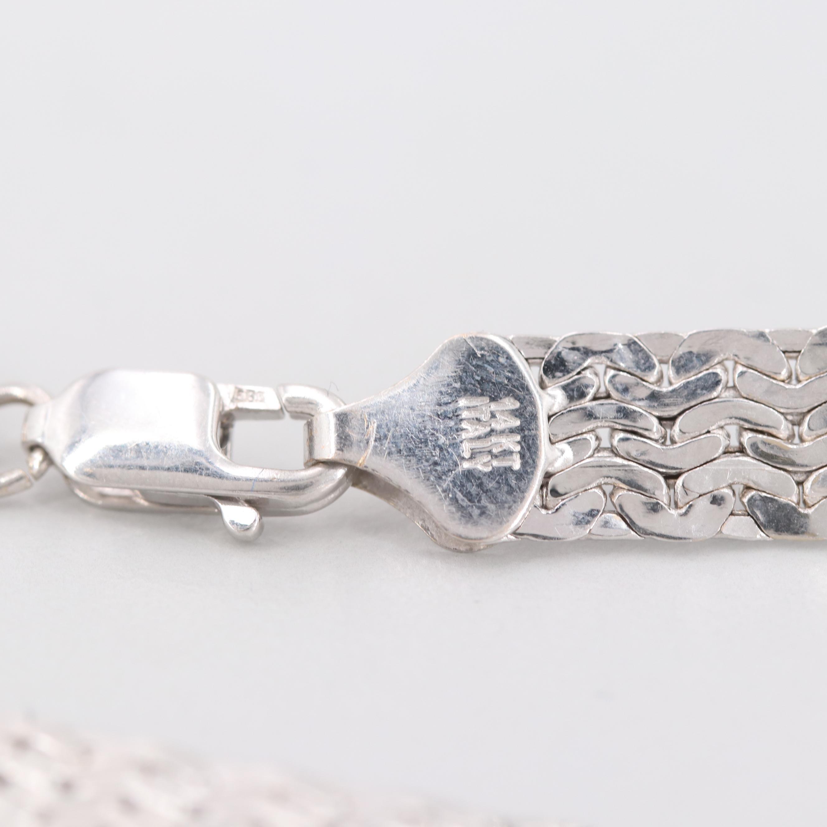 14K White Gold Sapphire and 3.05 CTW Diamond Necklace