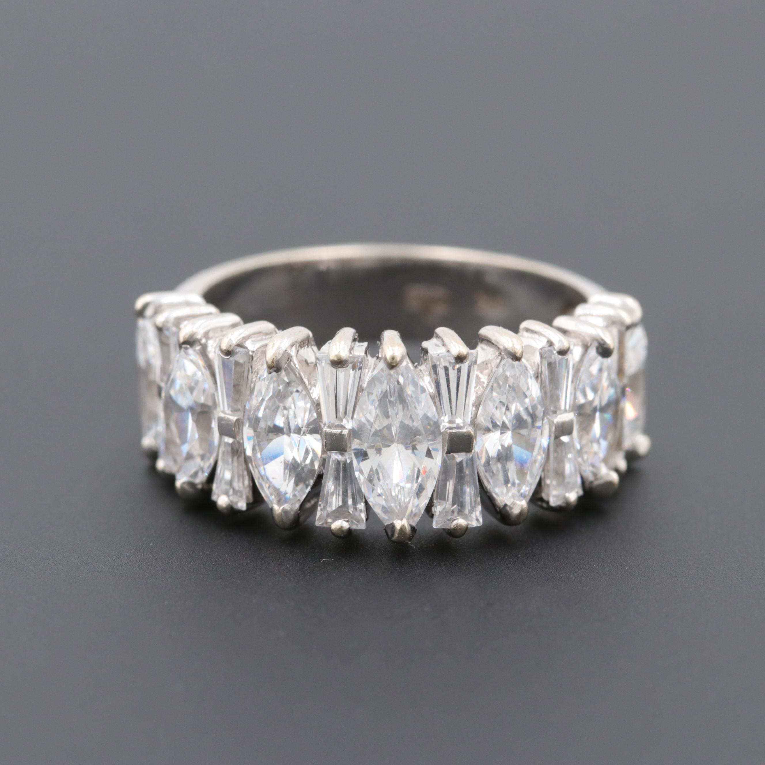 14K White Gold Cubic Zirconia Ring