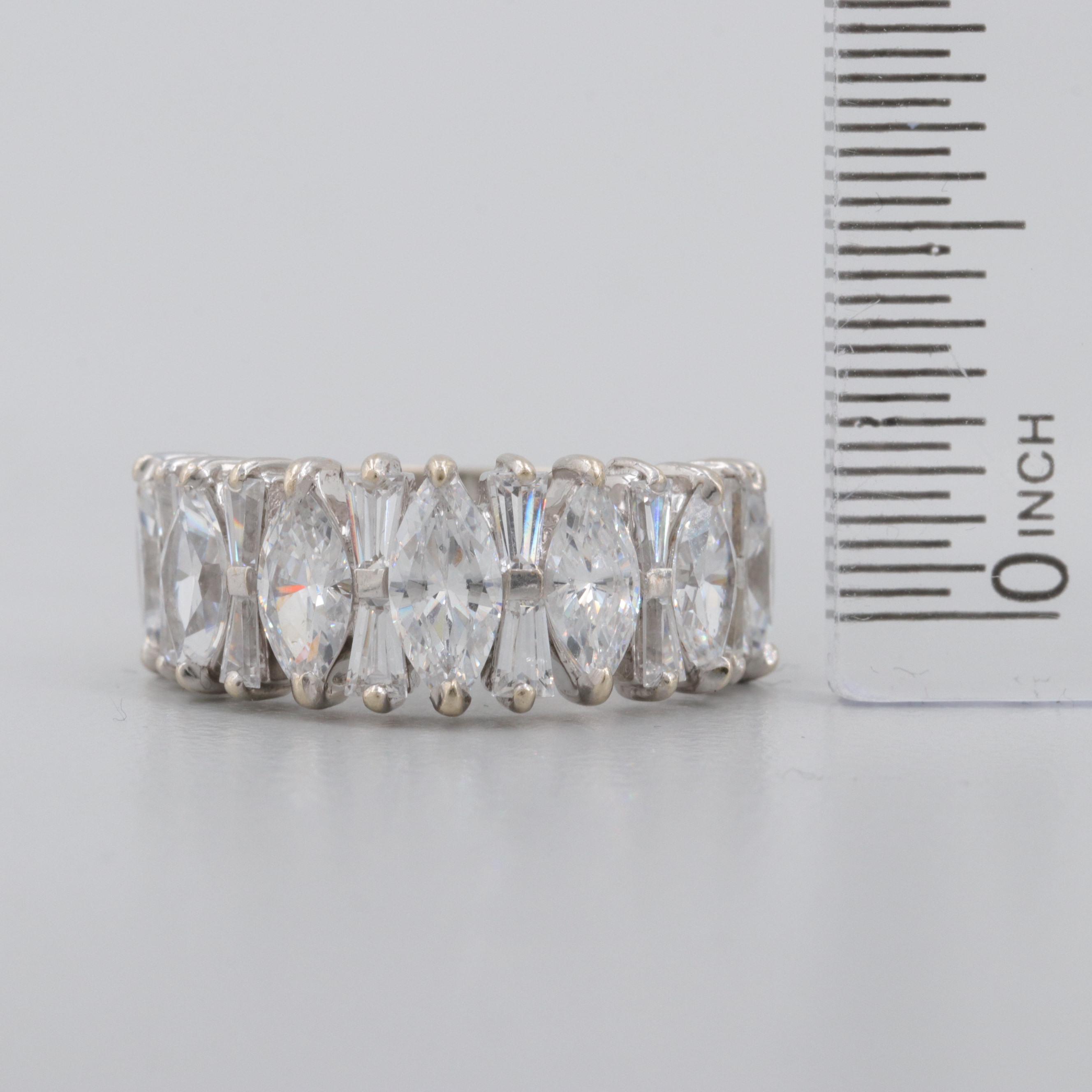 14K White Gold Cubic Zirconia Ring