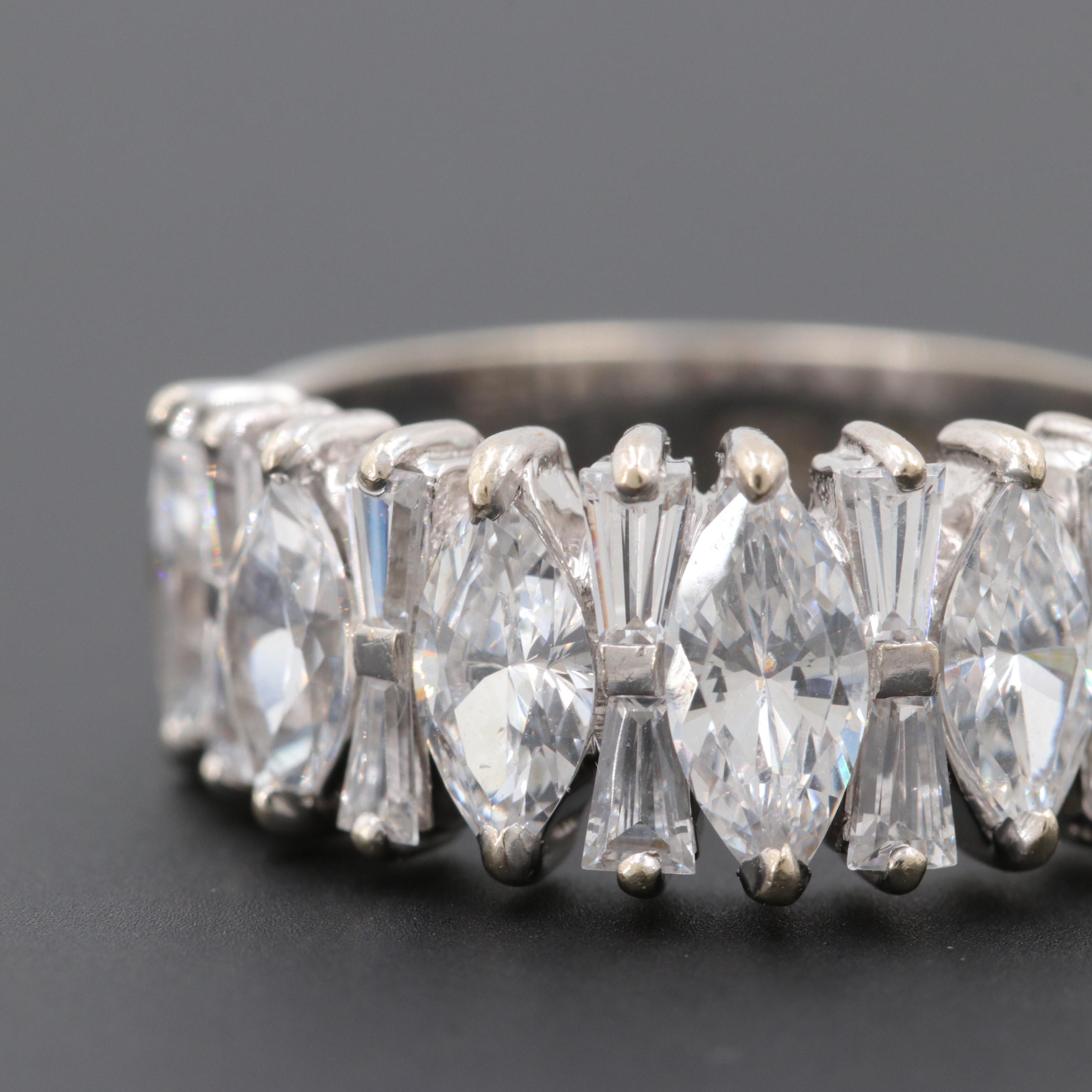14K White Gold Cubic Zirconia Ring