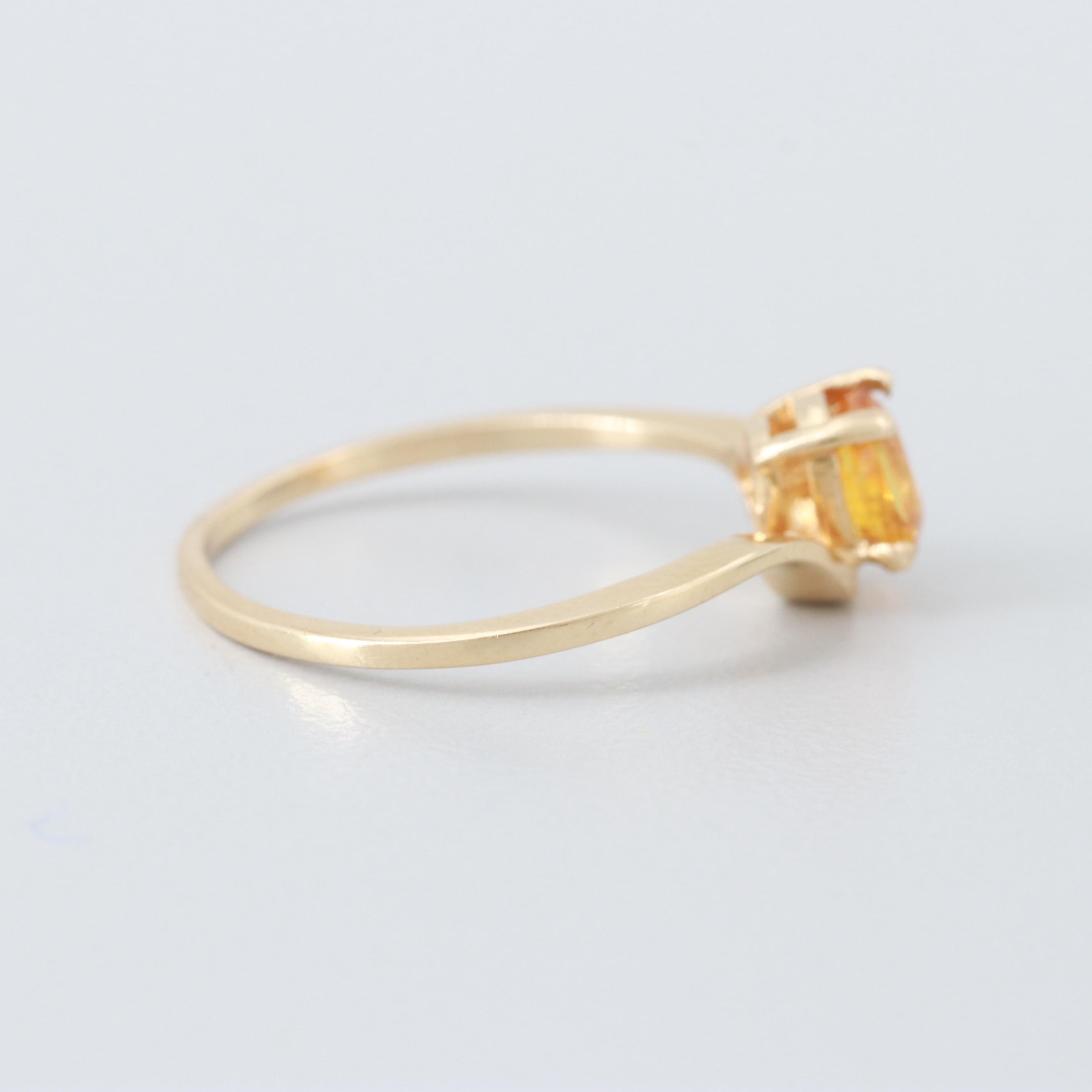14K Yellow Gold Yellow Sapphire and Diamond Ring
