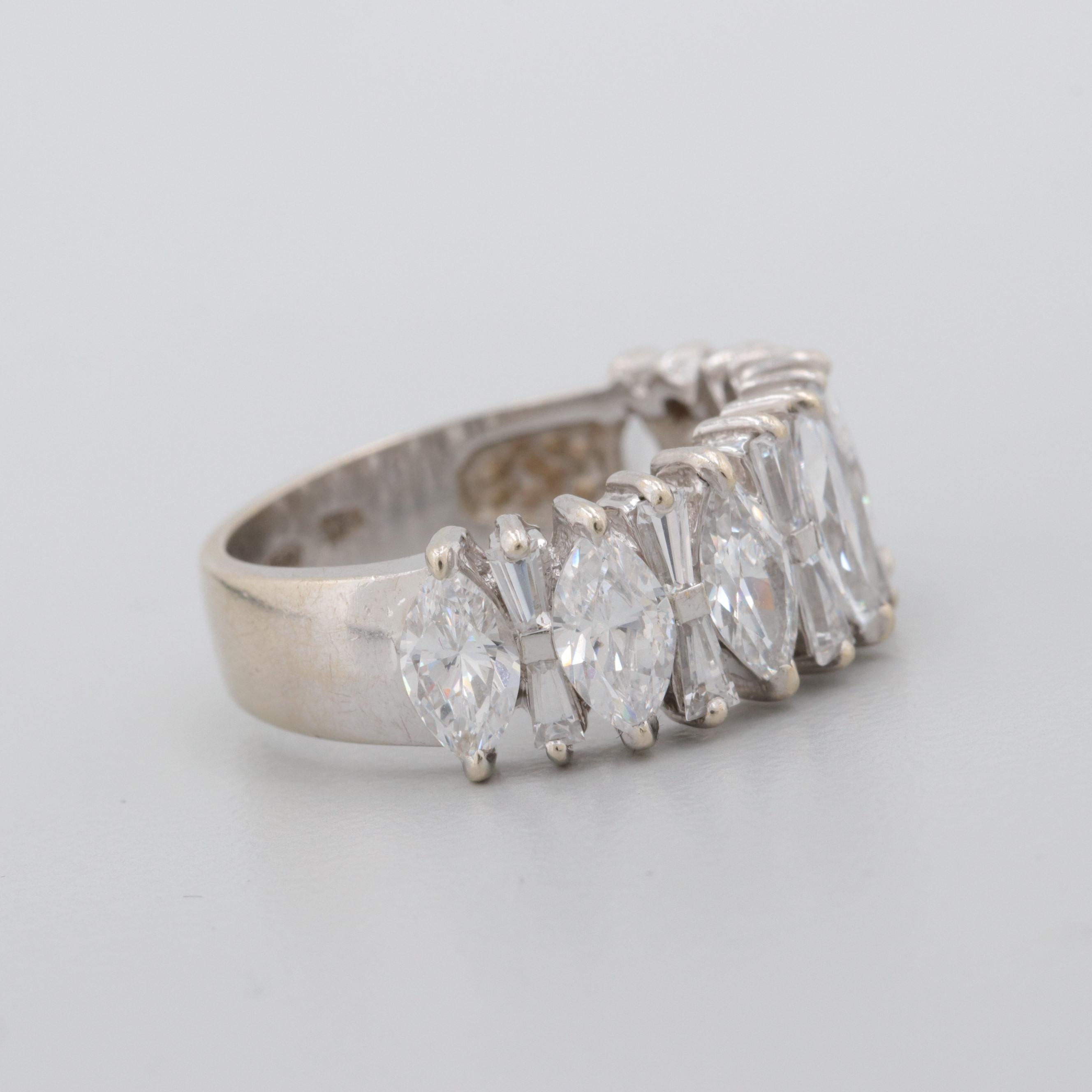 14K White Gold Cubic Zirconia Ring