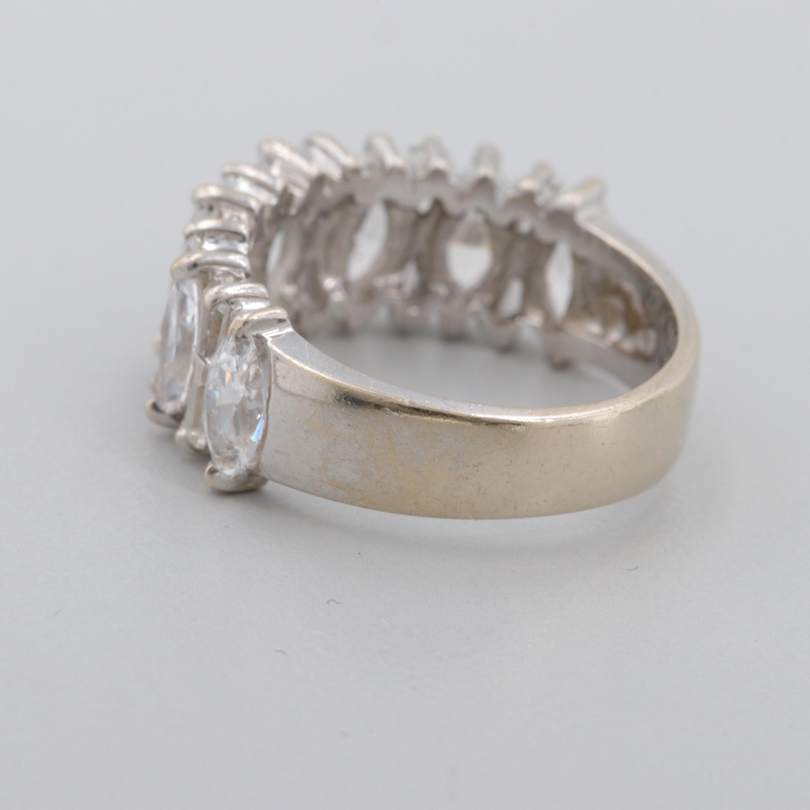 14K White Gold Cubic Zirconia Ring