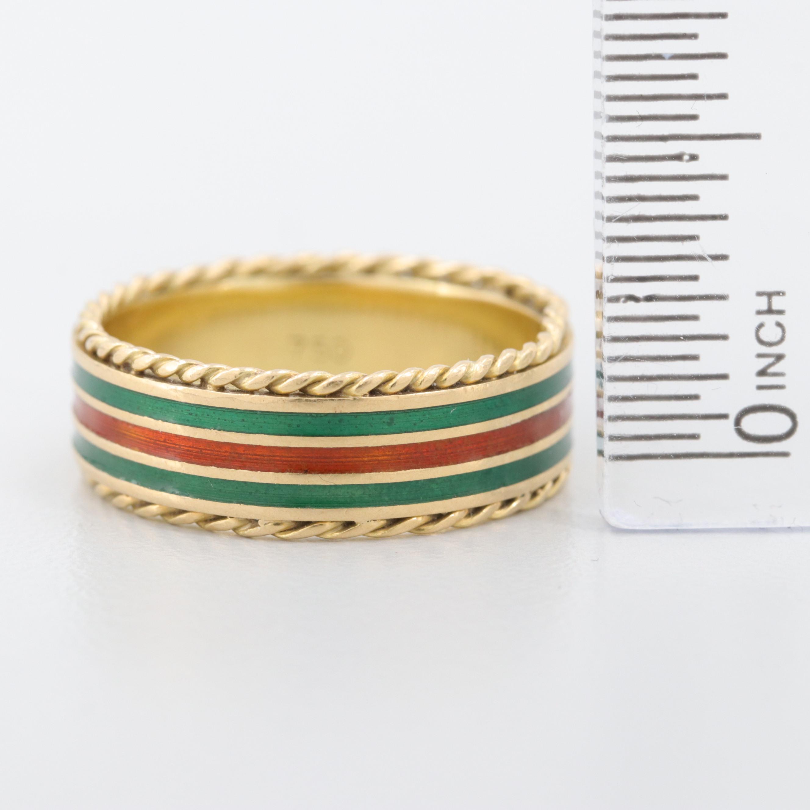 18K Yellow Gold Enamel Eternity Band