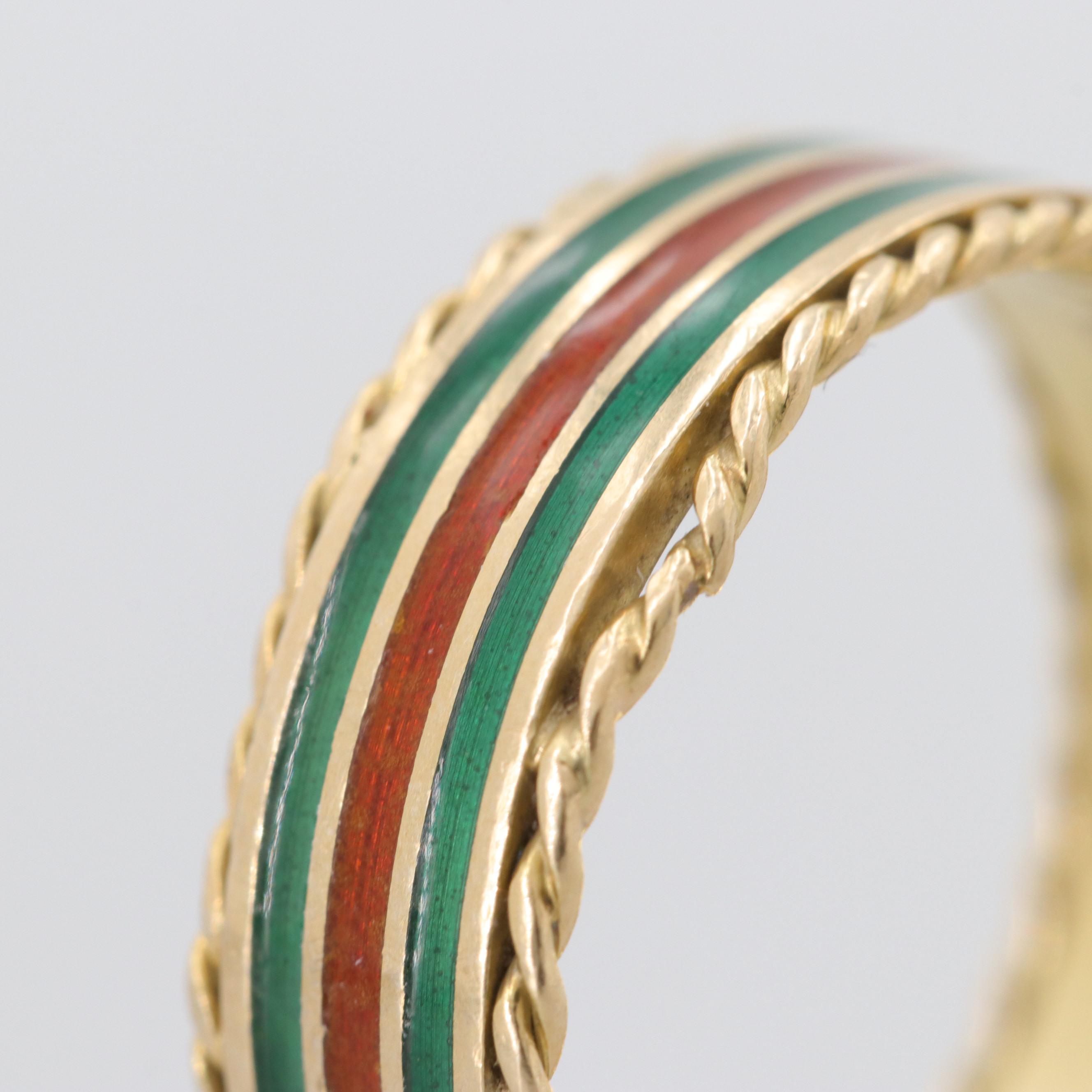 18K Yellow Gold Enamel Eternity Band