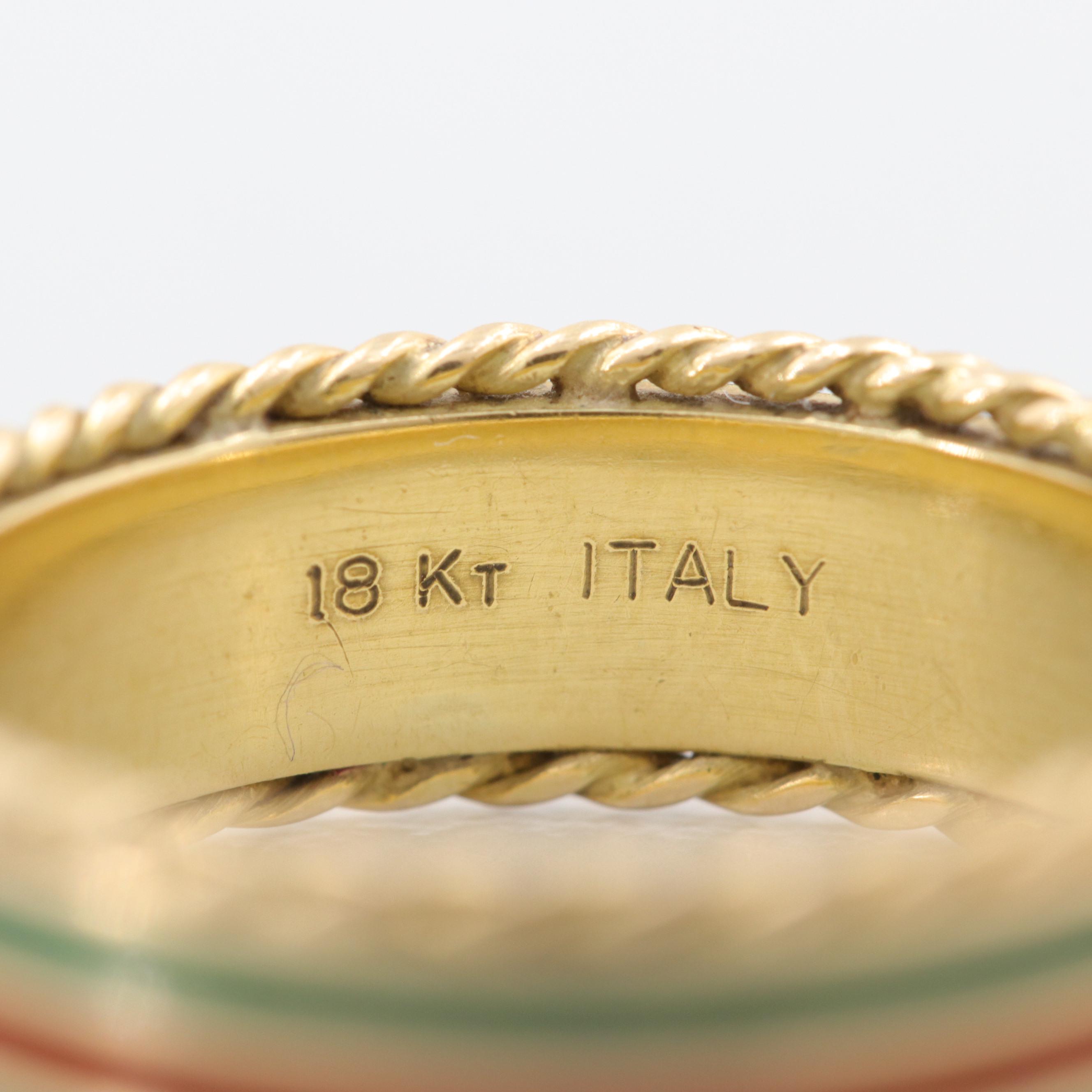 18K Yellow Gold Enamel Eternity Band