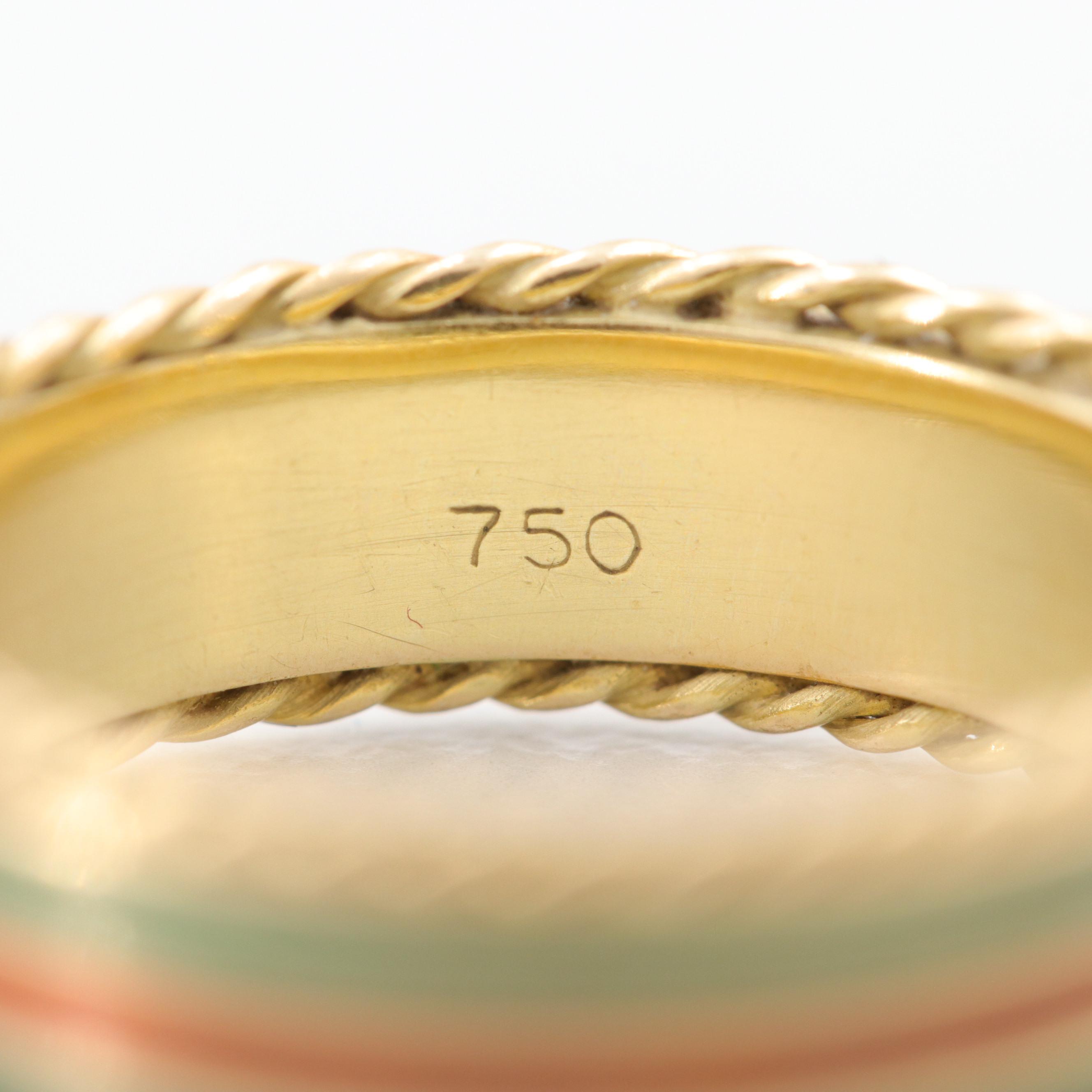 18K Yellow Gold Enamel Eternity Band
