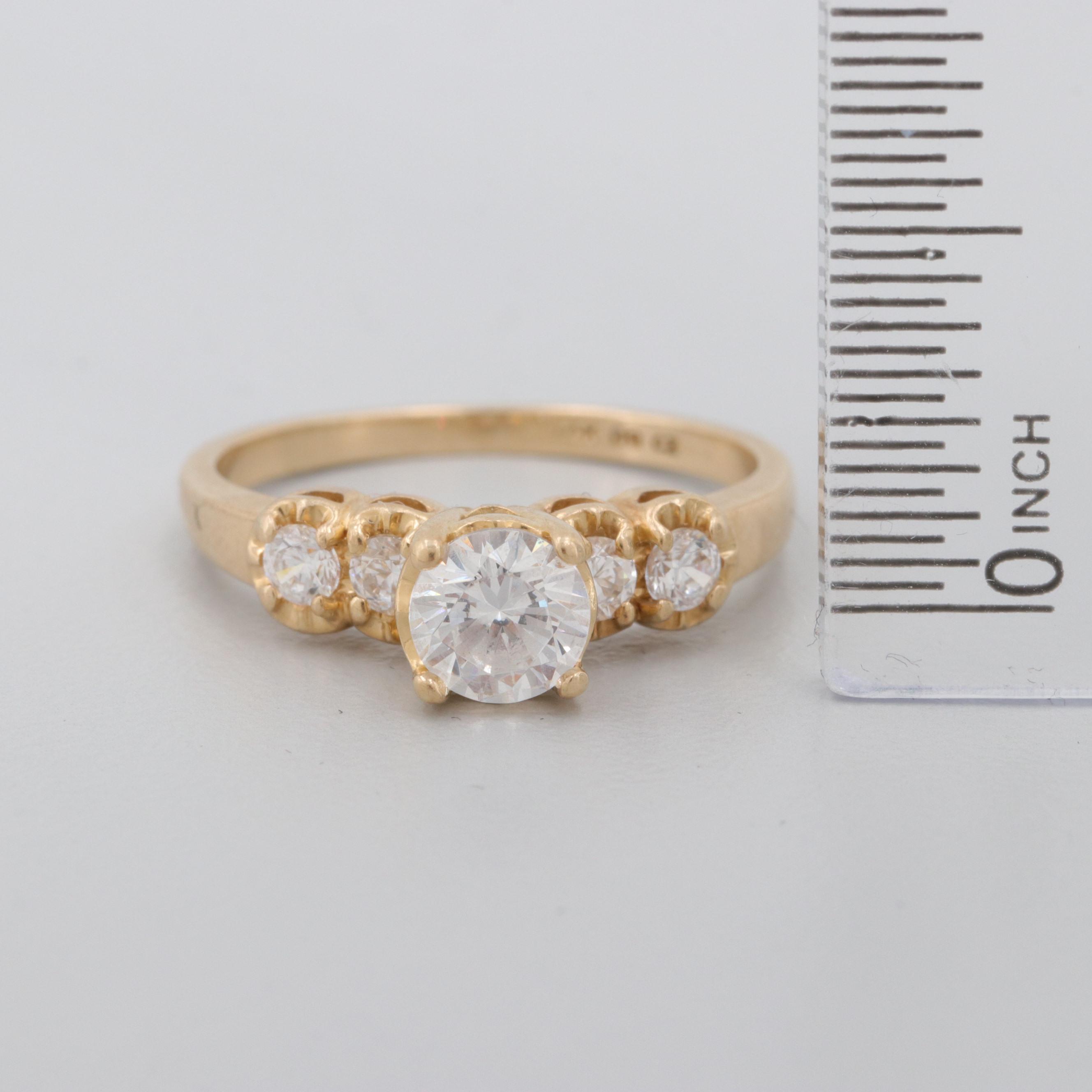 14K Yellow Gold Cubic Zirconia Ring