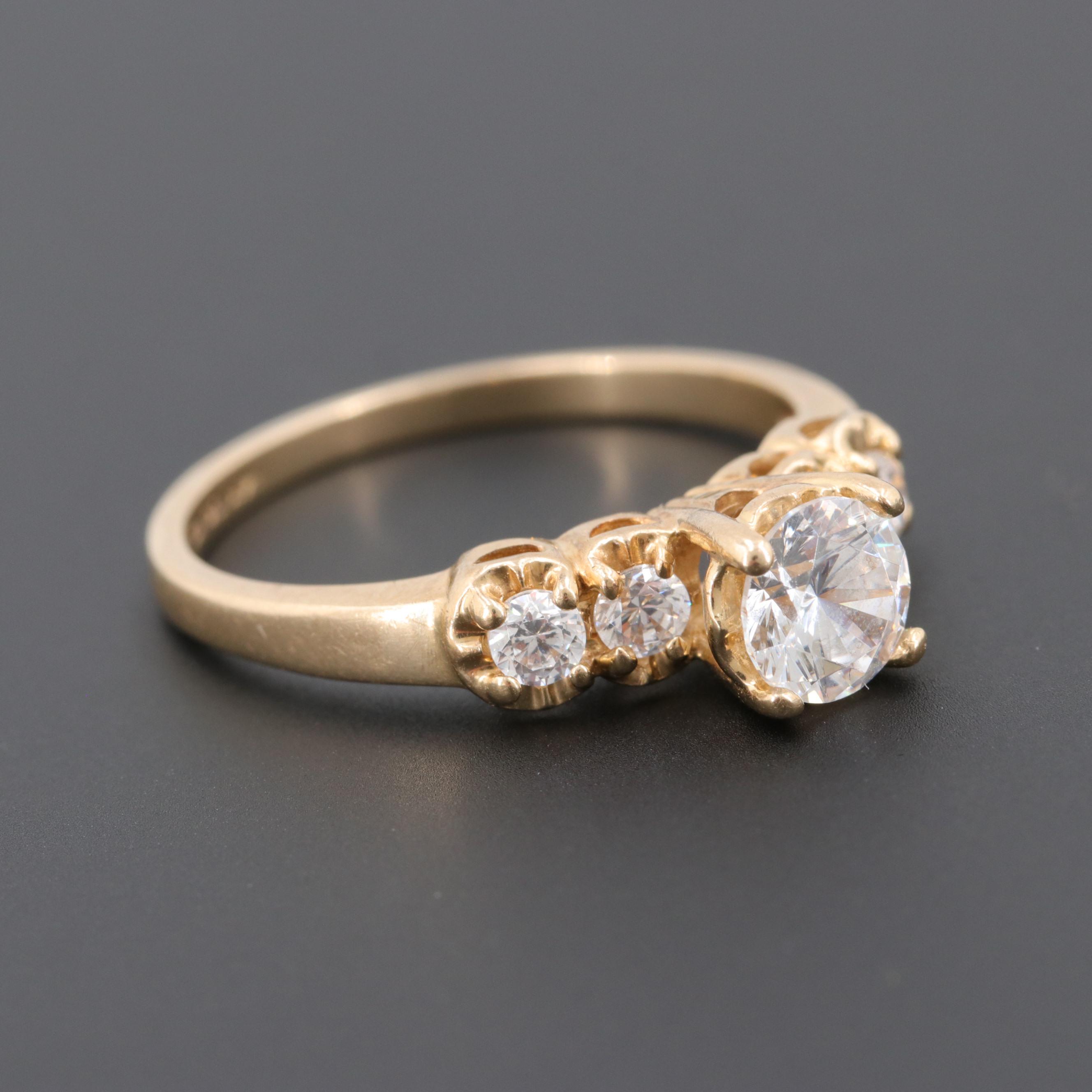 14K Yellow Gold Cubic Zirconia Ring