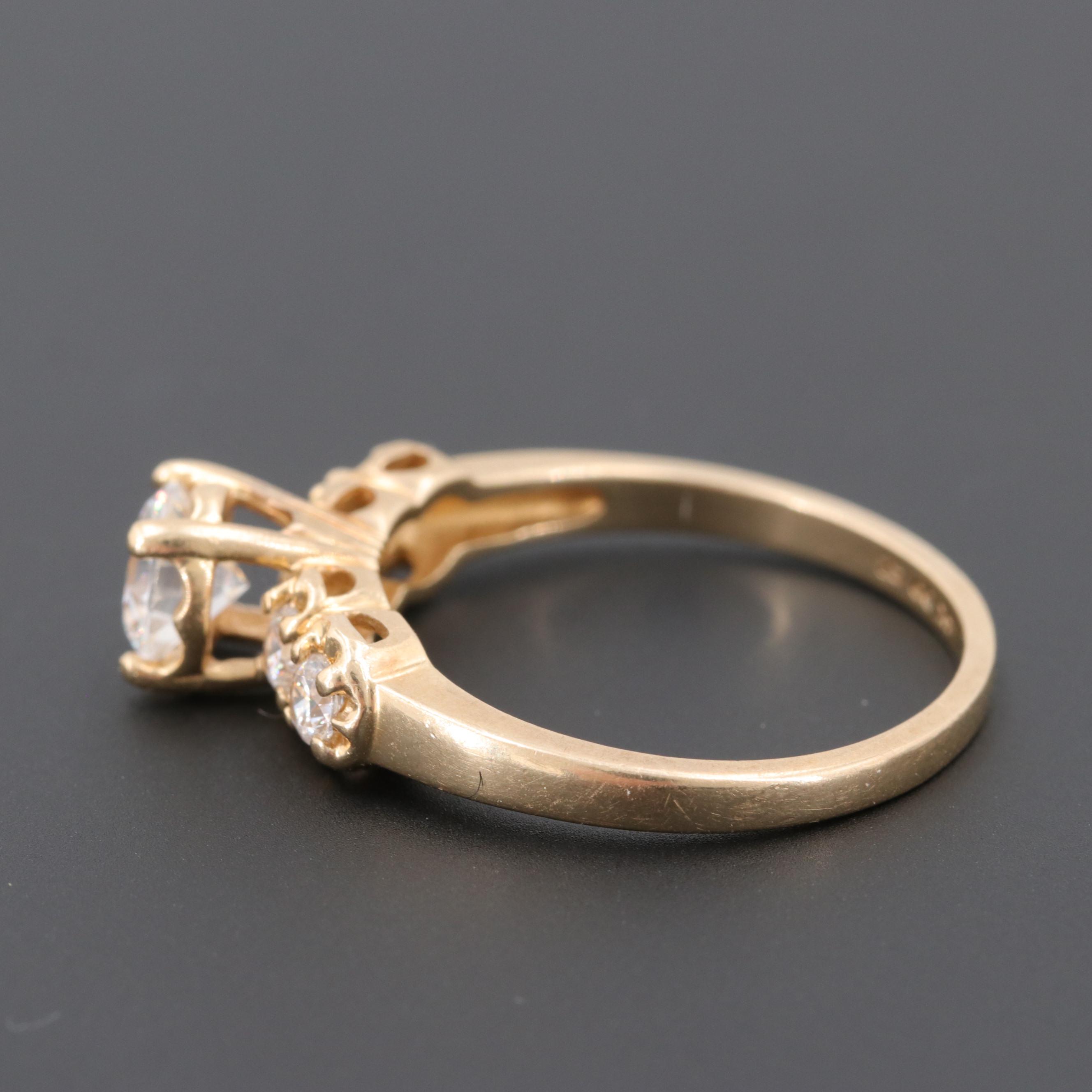 14K Yellow Gold Cubic Zirconia Ring