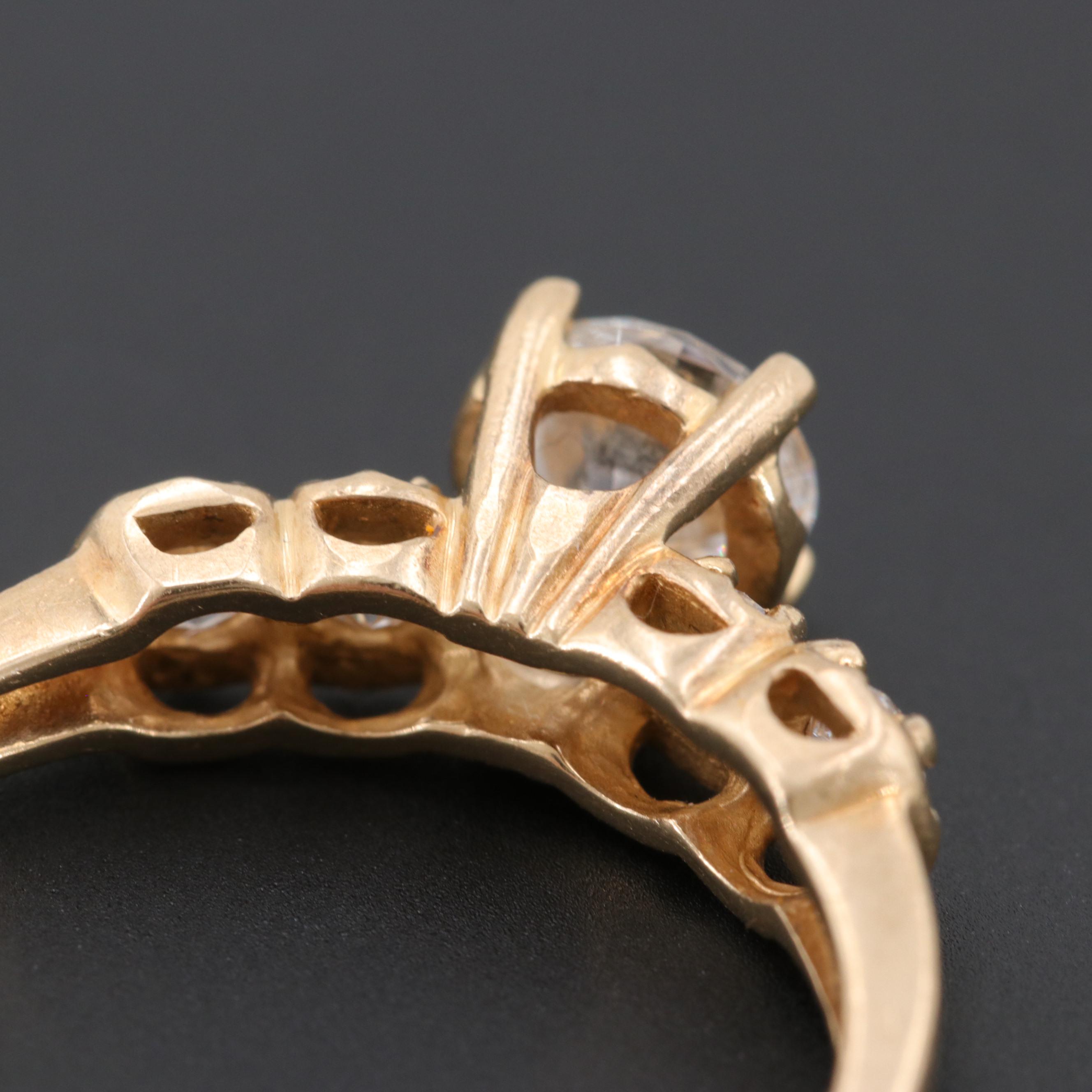 14K Yellow Gold Cubic Zirconia Ring
