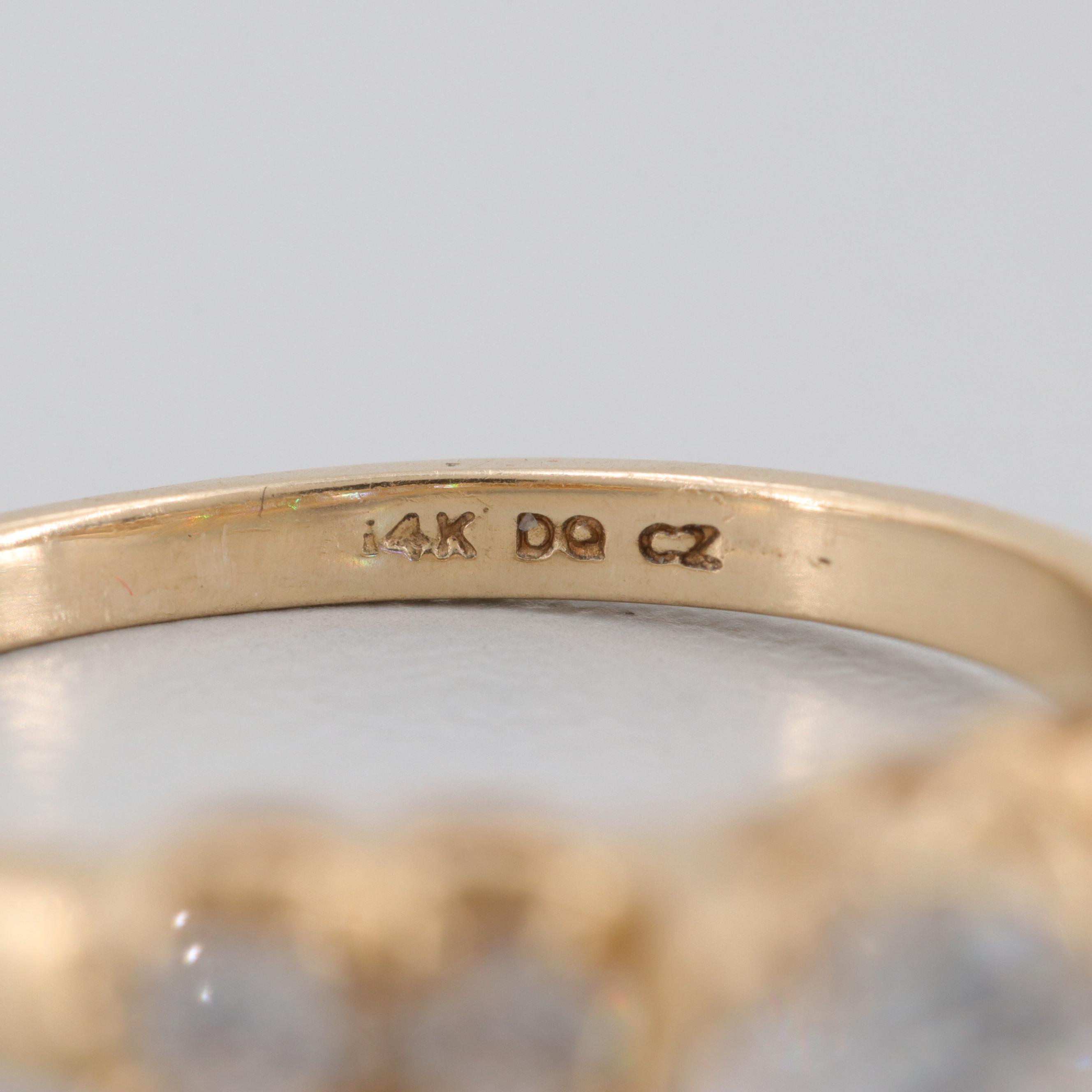 14K Yellow Gold Cubic Zirconia Ring