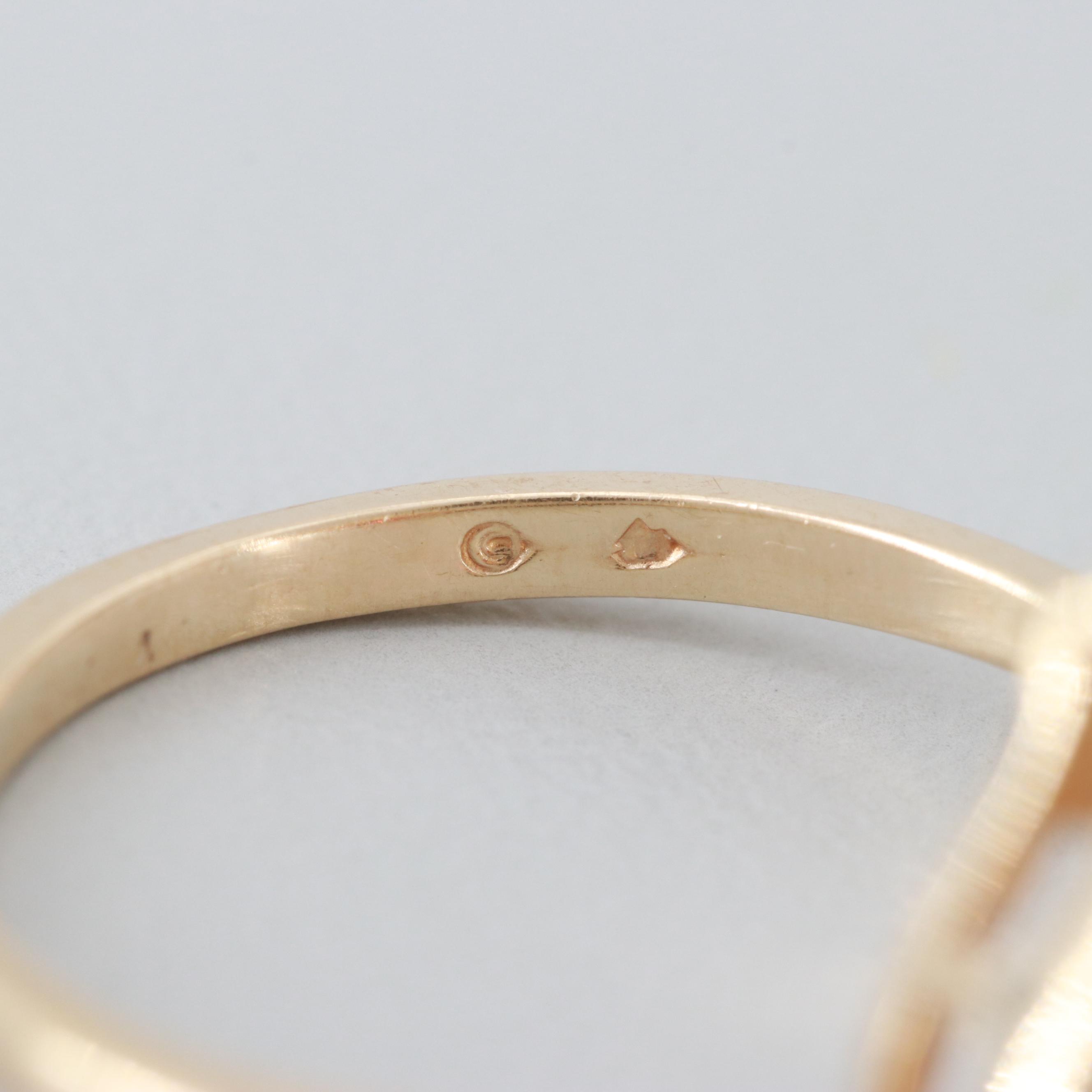 10K Yellow Gold Garnet and Diamond Ring