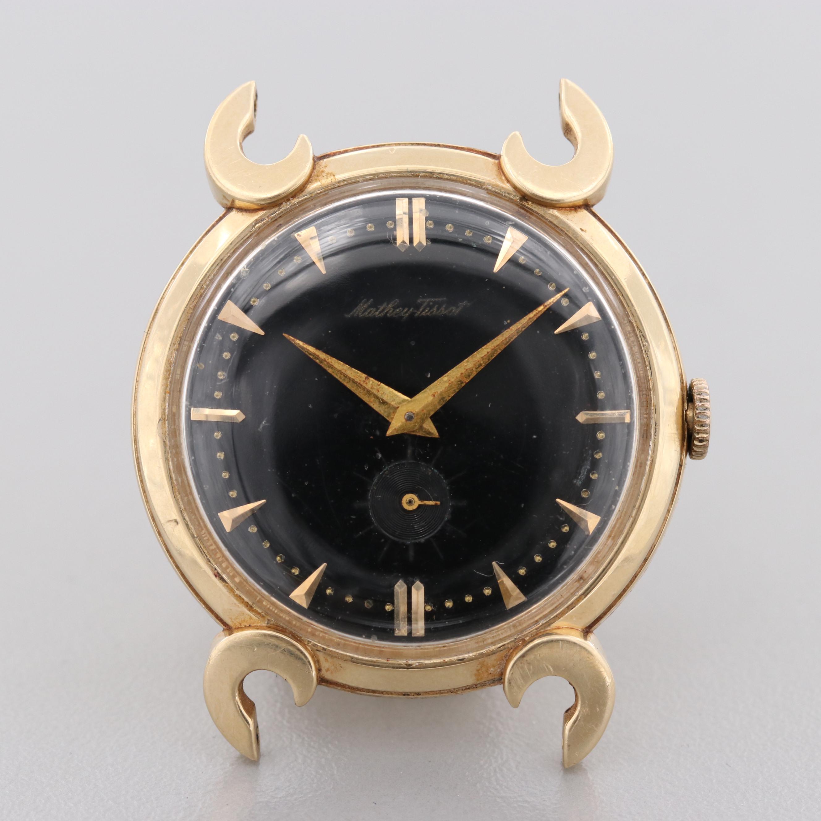 Mathey-Tissot Fancy Lugs 14K Yellow Gold Watch