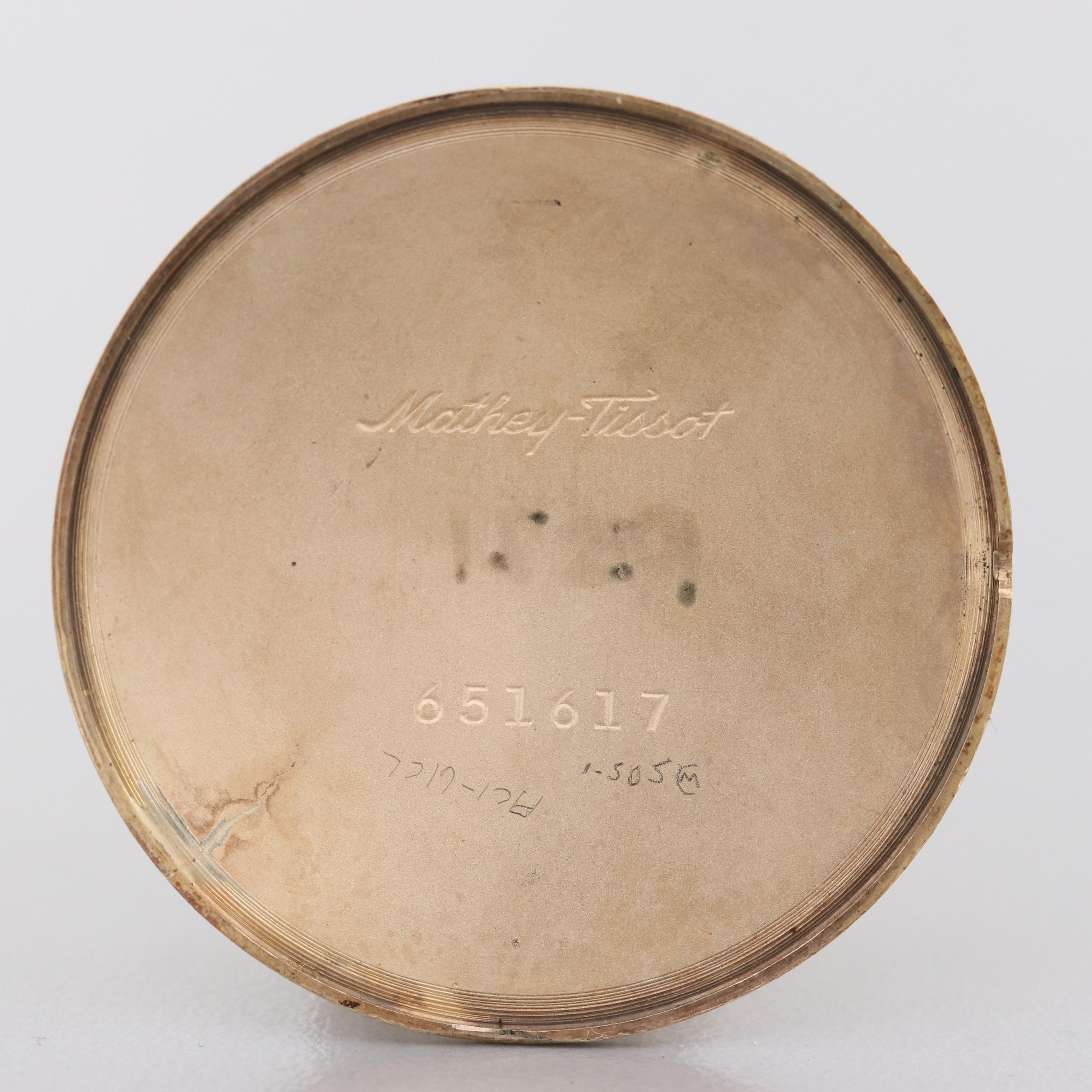 Mathey-Tissot Fancy Lugs 14K Yellow Gold Watch